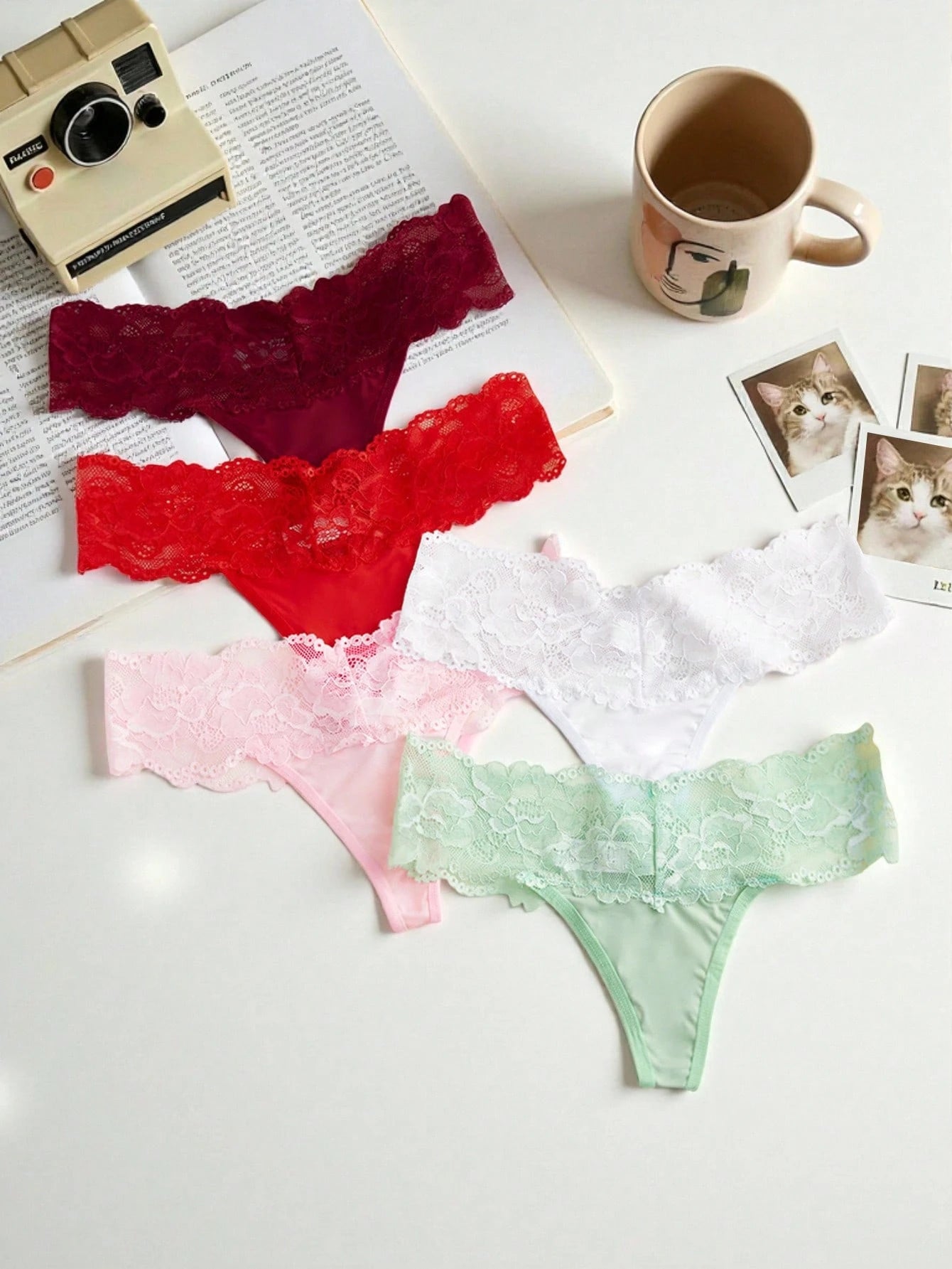 5pack Contrast Lace Thong Multicolor 3