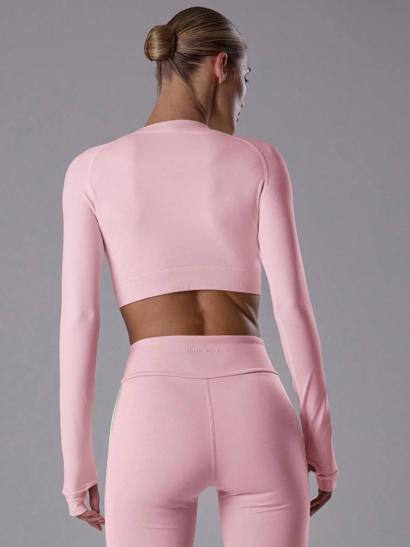 Musera Sport Slogan 'Sport' Cropped Fitted Long Sleeve Top Padel