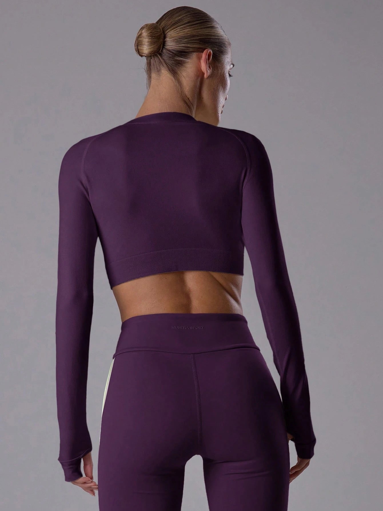 Musera Sport Slogan 'Sport' Cropped Fitted Long Sleeve Top Padel