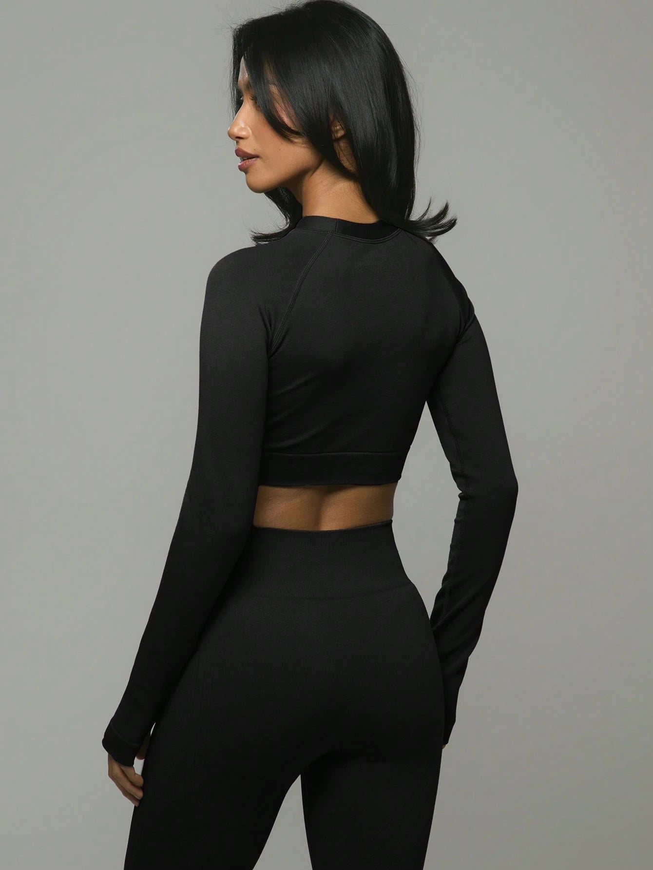 Musera Sport Slogan 'Sport' Cropped Fitted Long Sleeve Top Padel