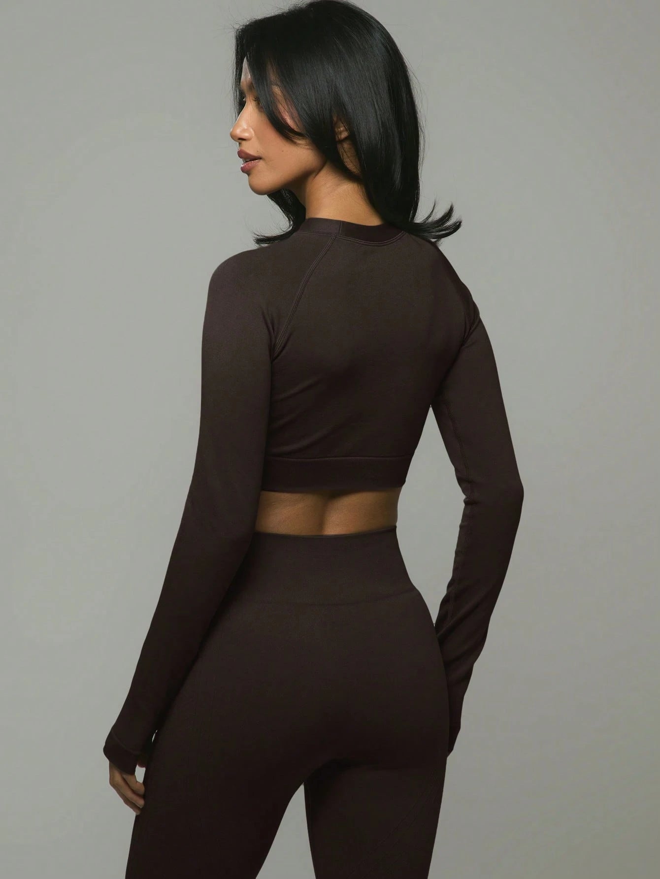 Musera Sport Slogan 'Sport' Cropped Fitted Long Sleeve Top Padel