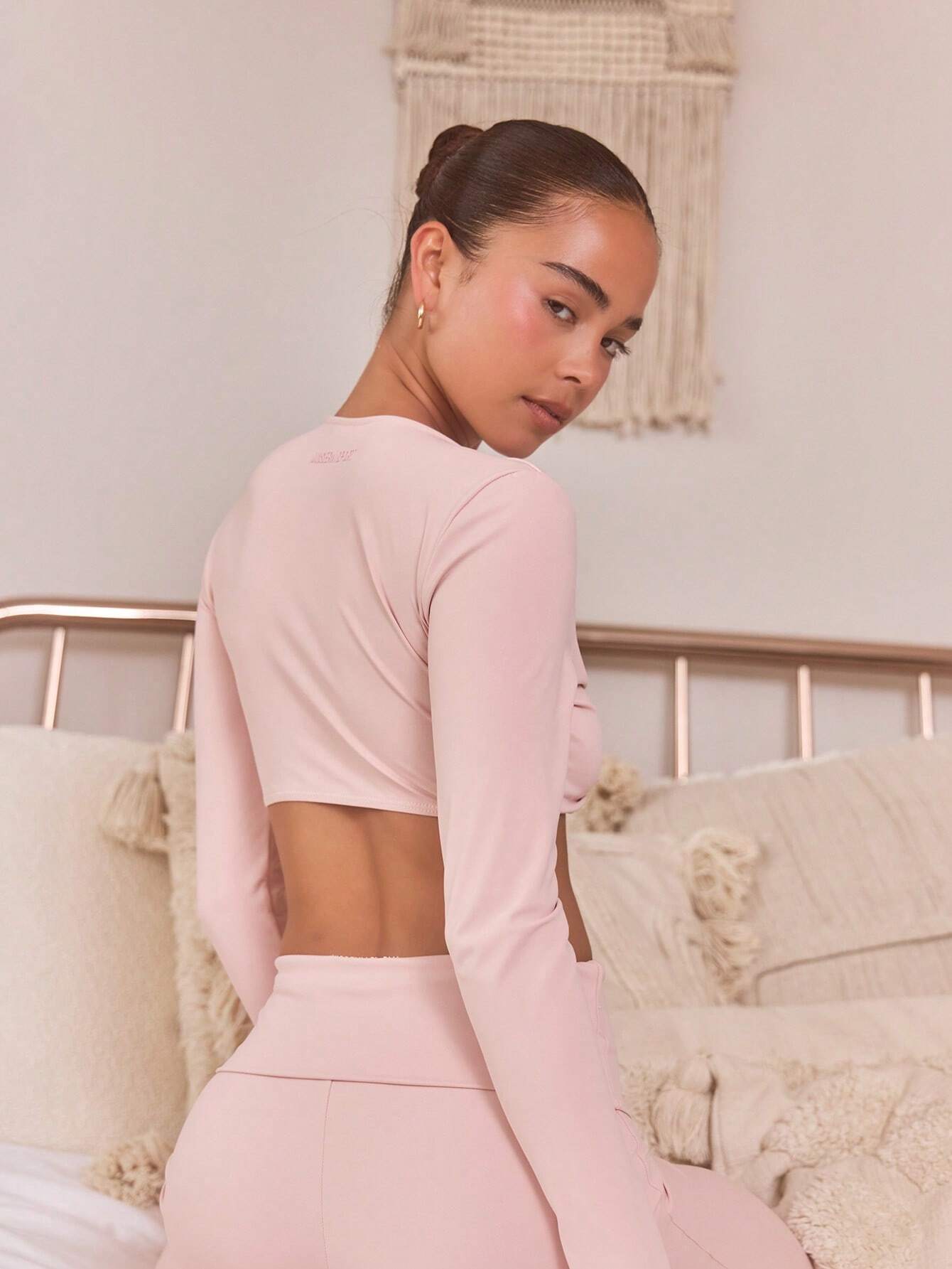 Sport Fold Over Waist Flare Active-Wear Sports  Set