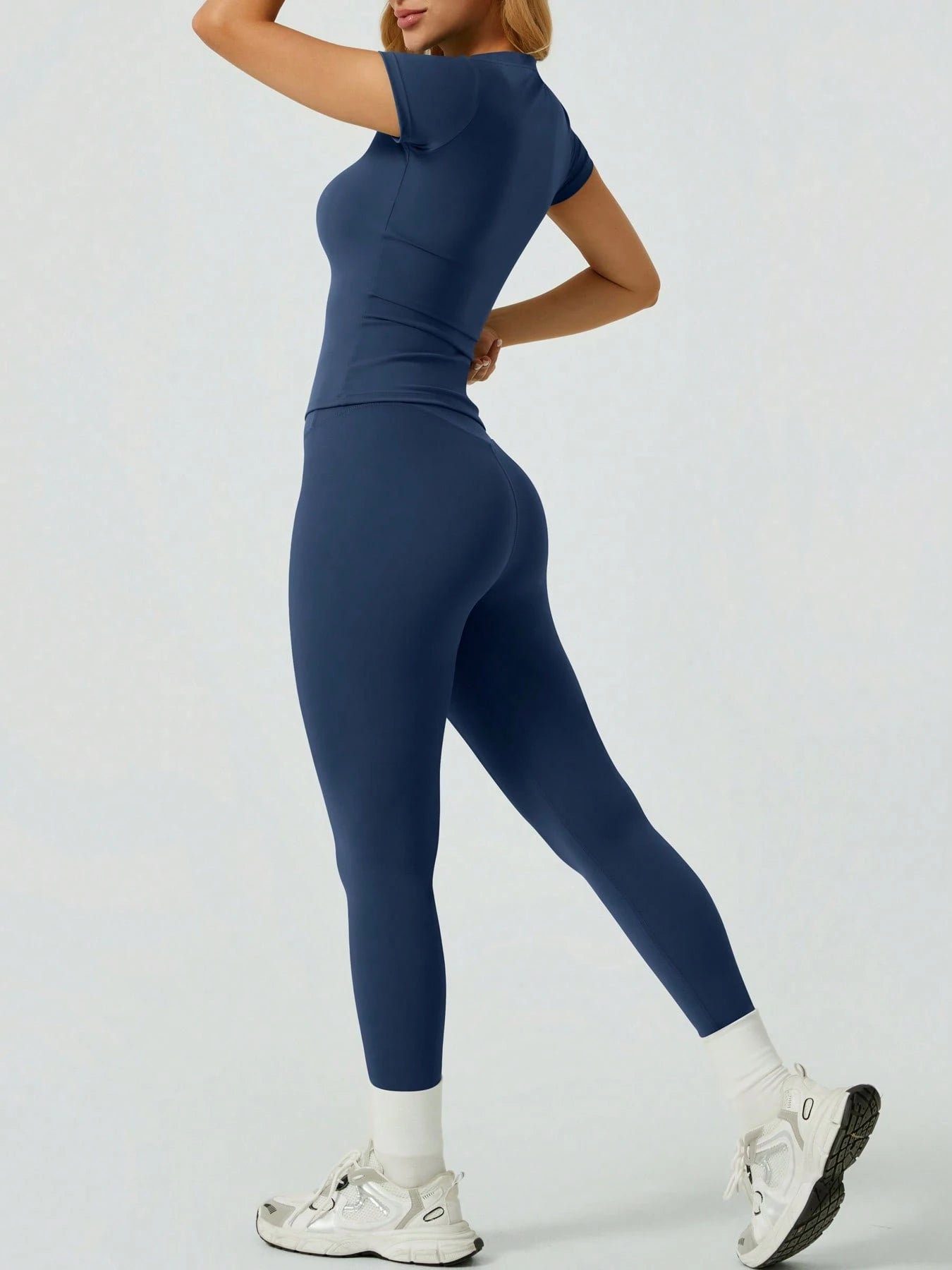 Solid Color Simple Casual Sportswear Set