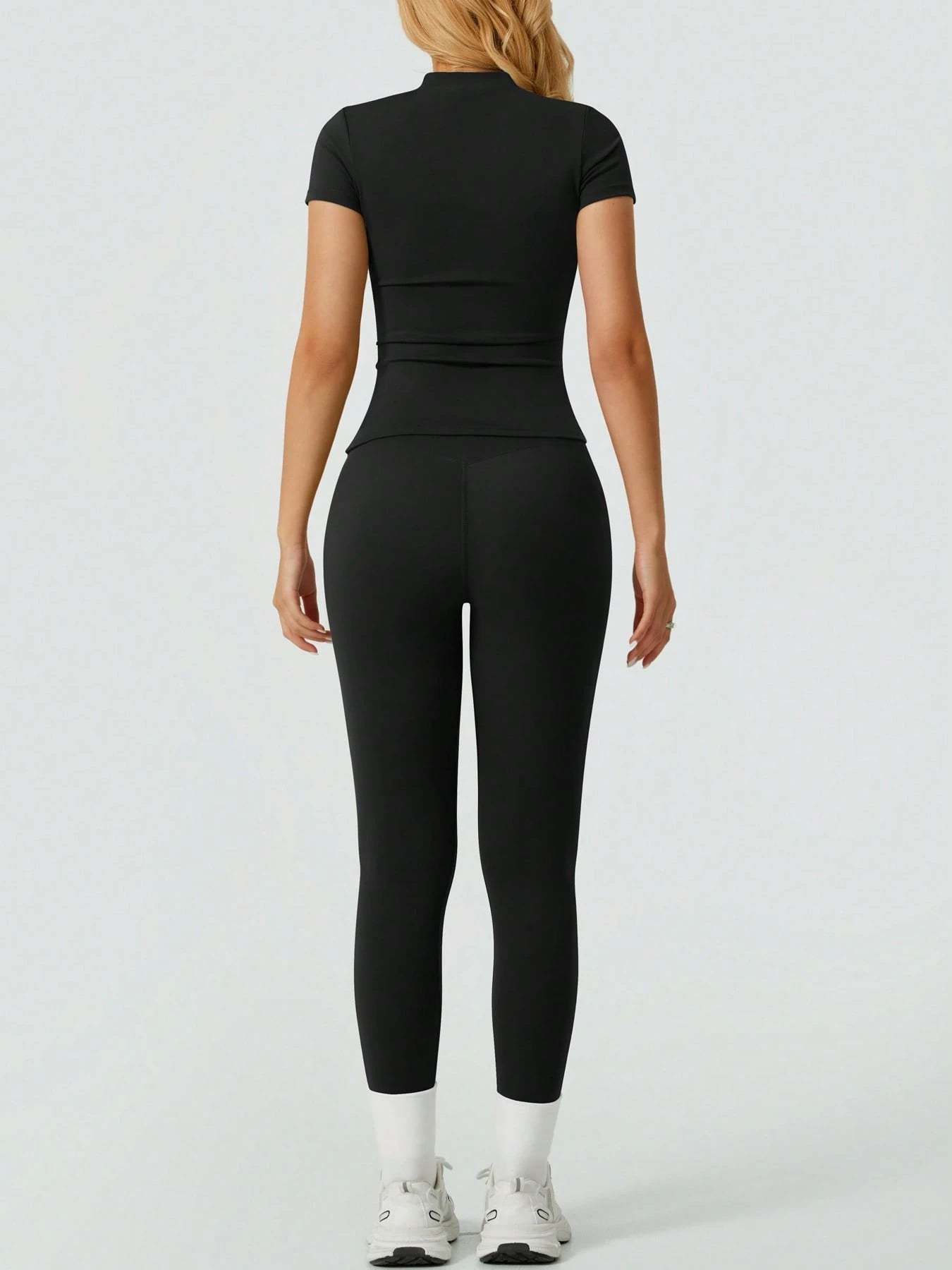 Solid Color Simple Casual Sportswear Set