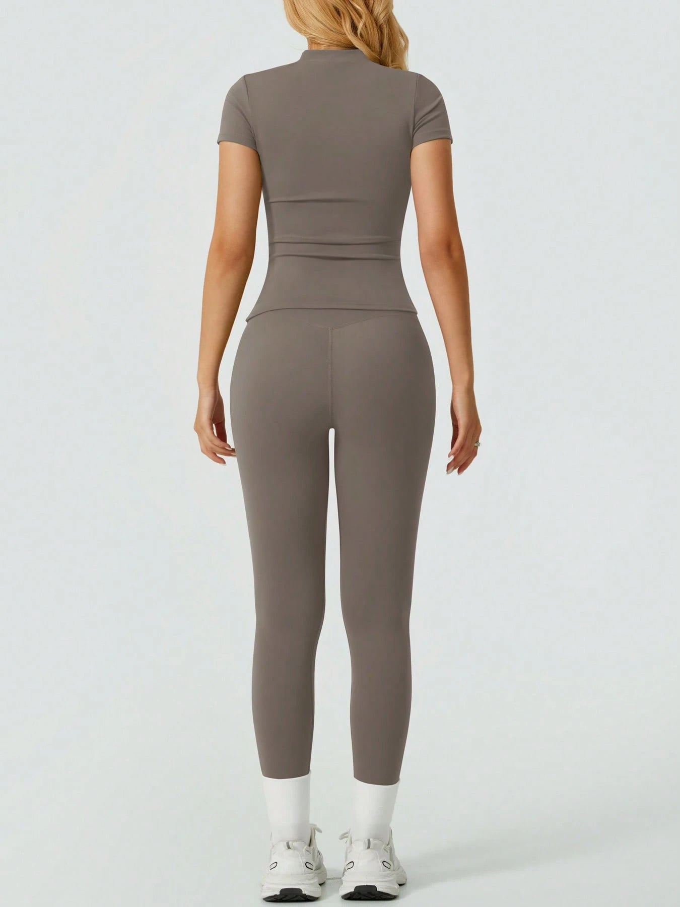 Solid Color Simple Casual Sportswear Set