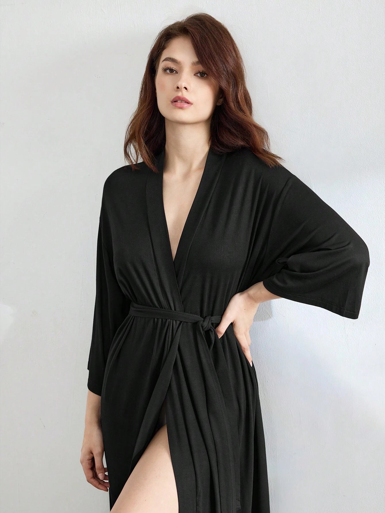 Comfortable & Smooth 3/4 Sleeve Loose Lounge Robe
