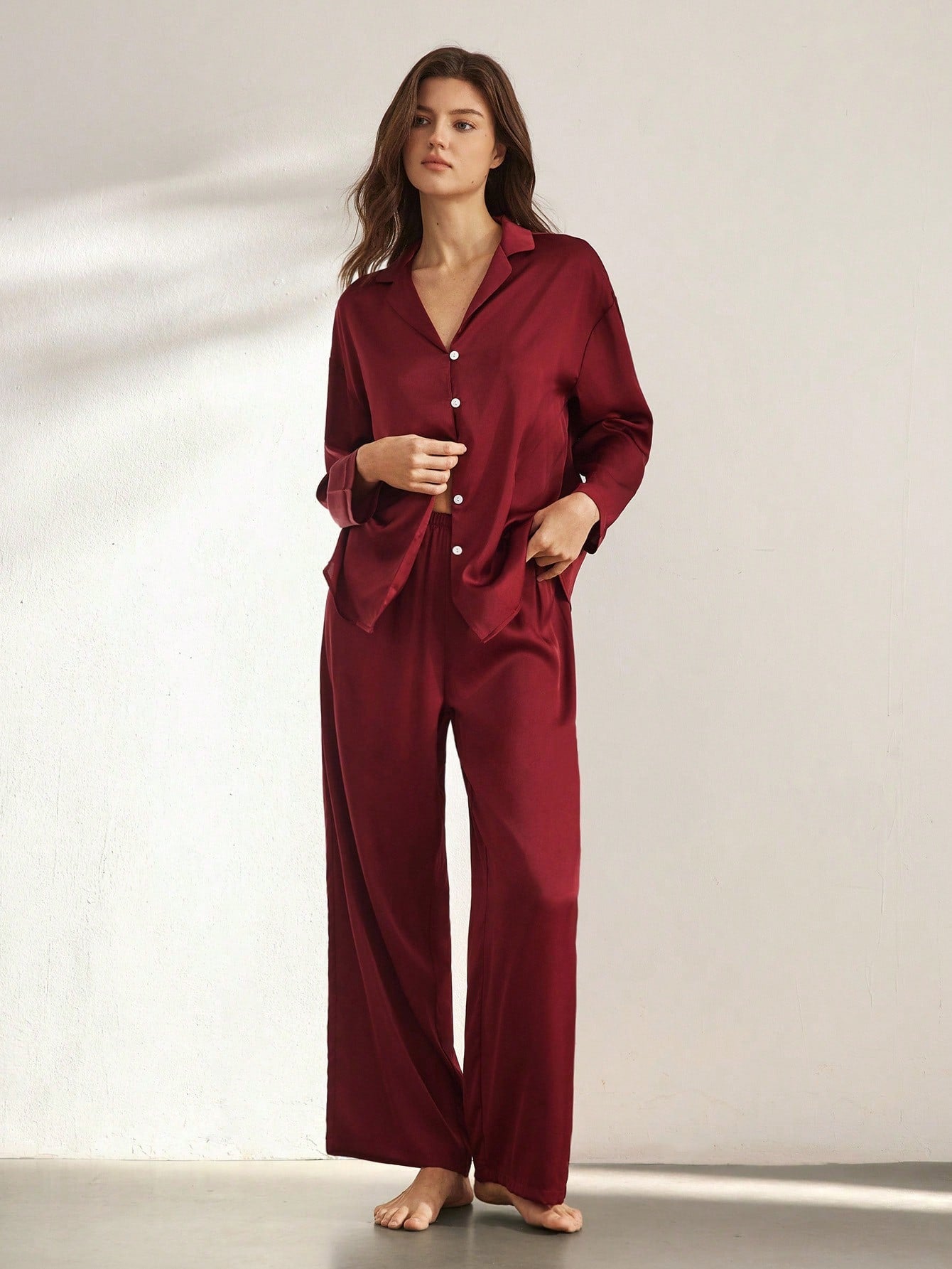 Women's Satin Sleepwear Pajama Set