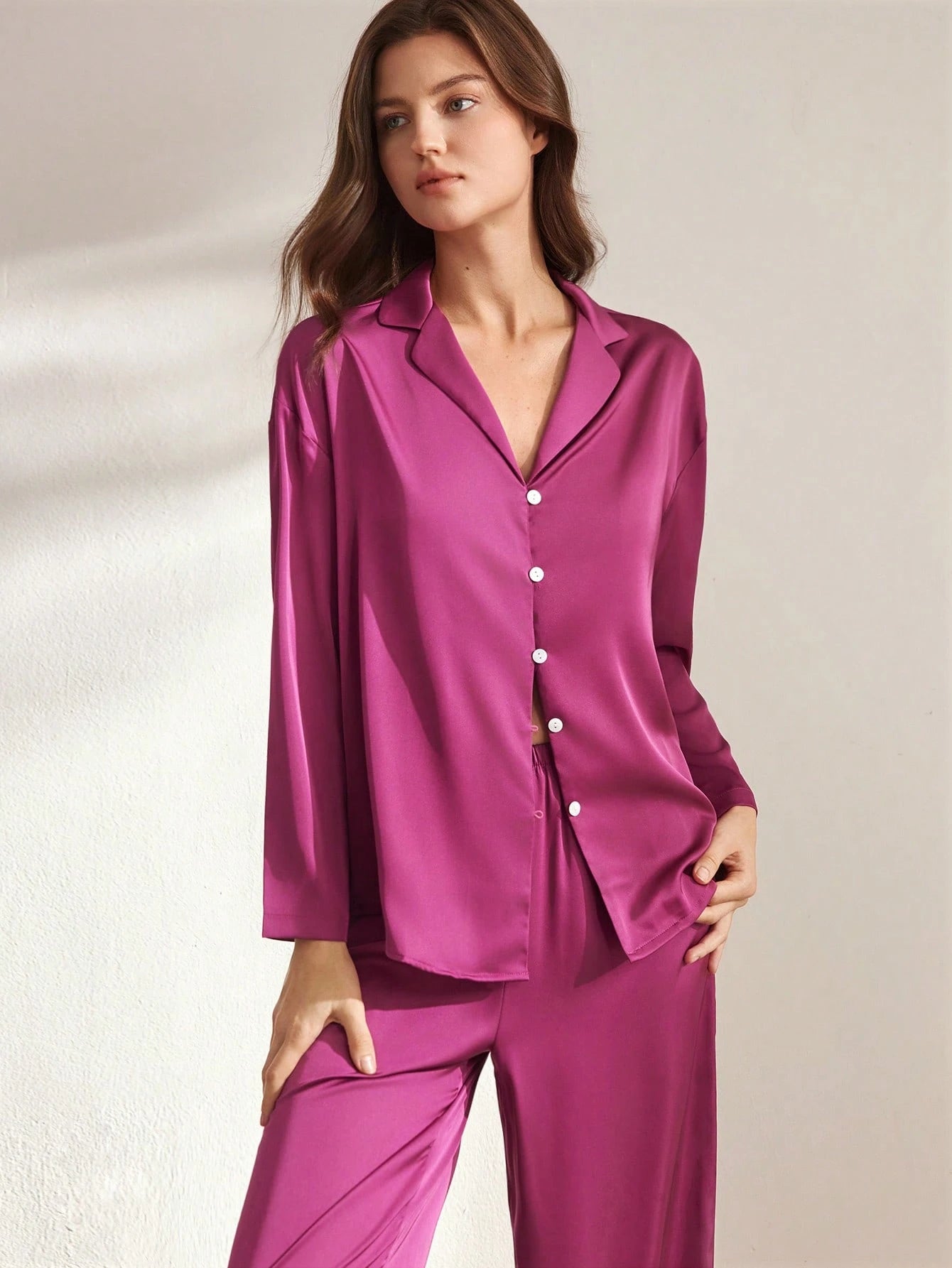 Women's Satin Sleepwear Pajama Set
