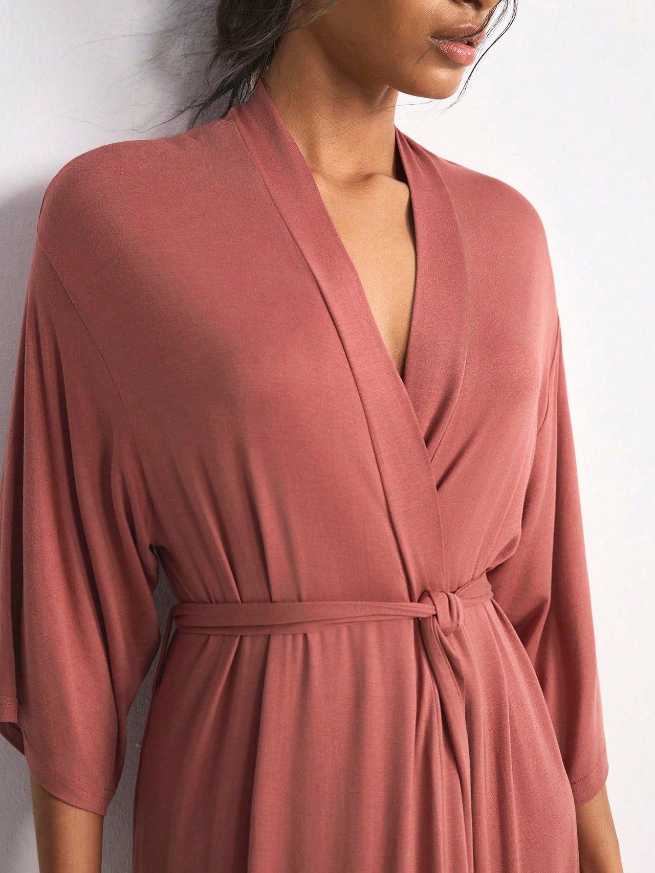 Comfortable & Smooth 3/4 Sleeve Loose Lounge Robe