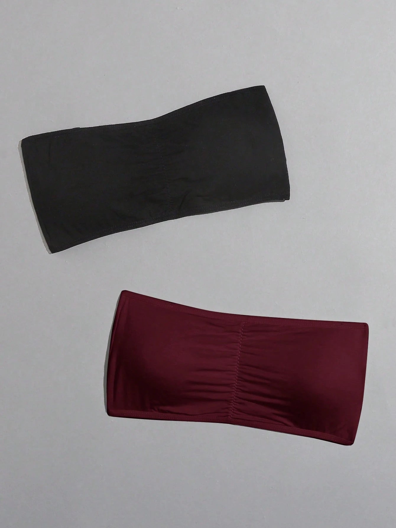 2 Packs Ruched Bandeau Bra Set Multicolor 2