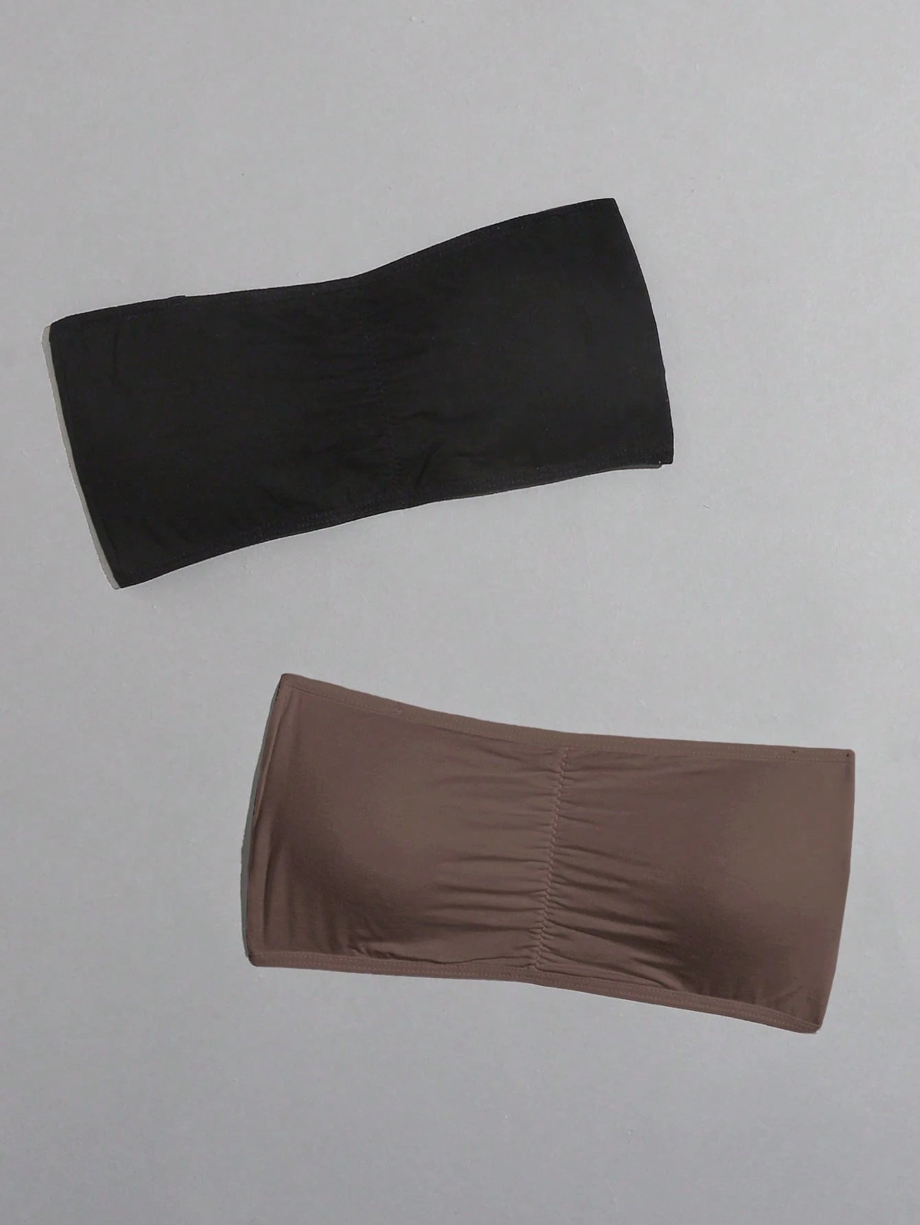 2 Packs Ruched Bandeau Bra Set Multicolor 4