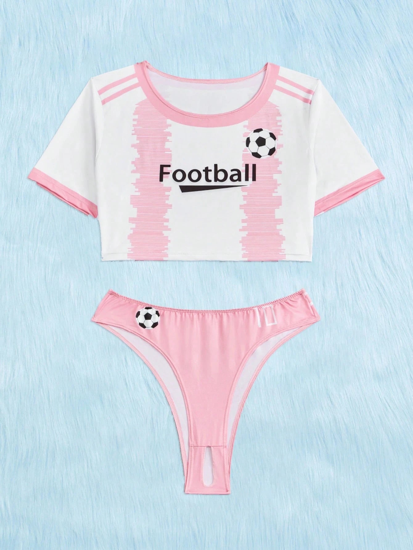 ROMWE Kawaii Sexy Crotchless Soccer Costume Lingerie