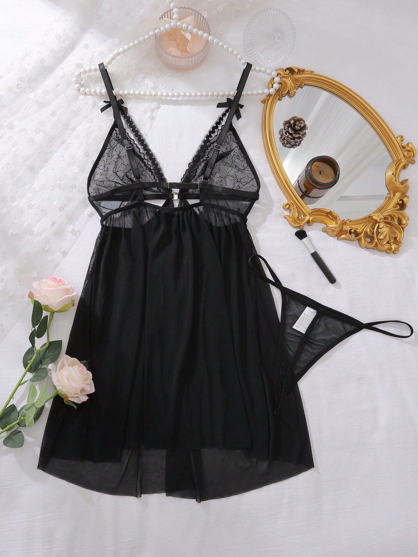 Romantic Lace Patchwork Sexy Nightgown