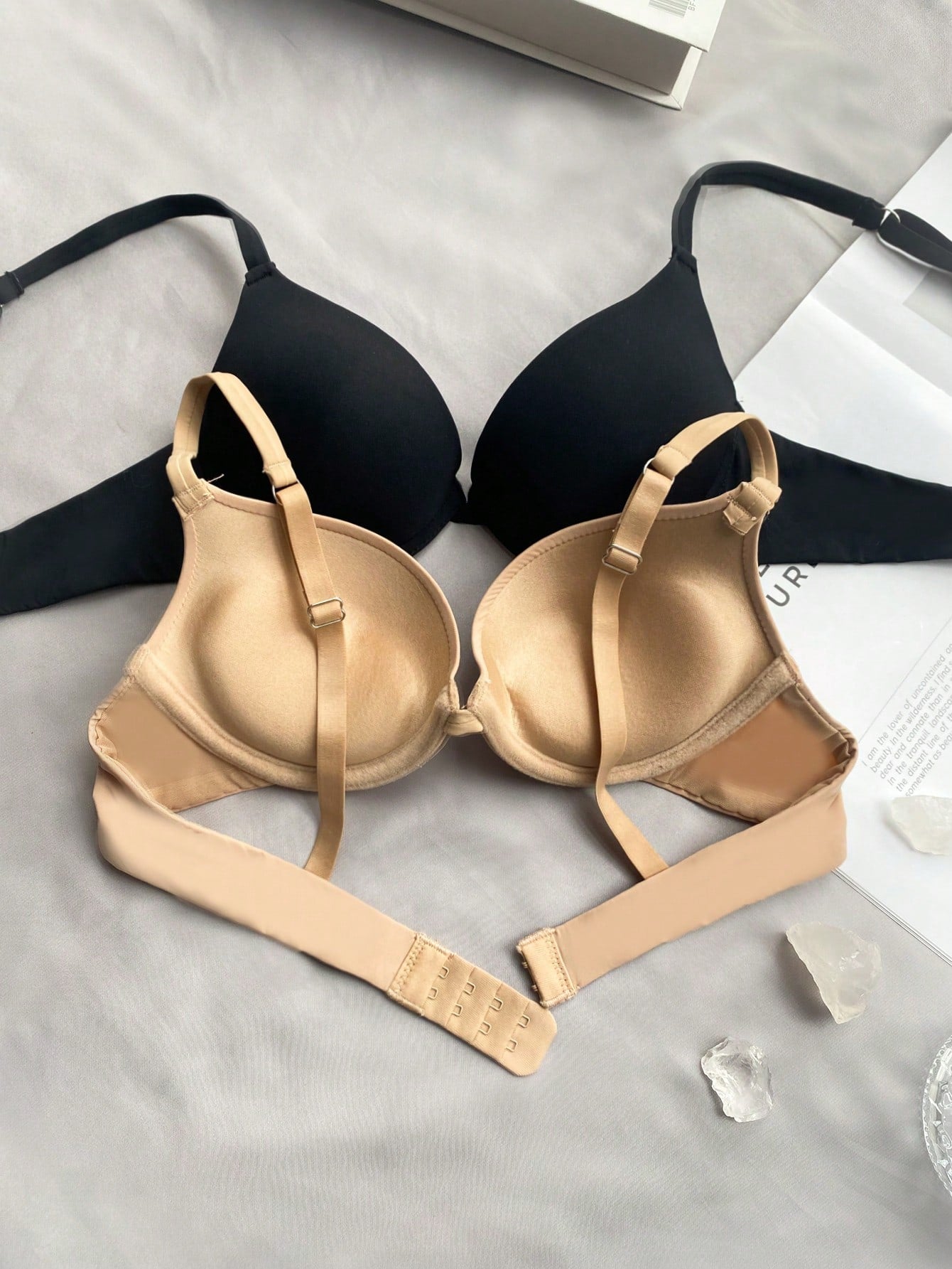 2pcs Women's Minimalist Solid Color Wire-Free Bras