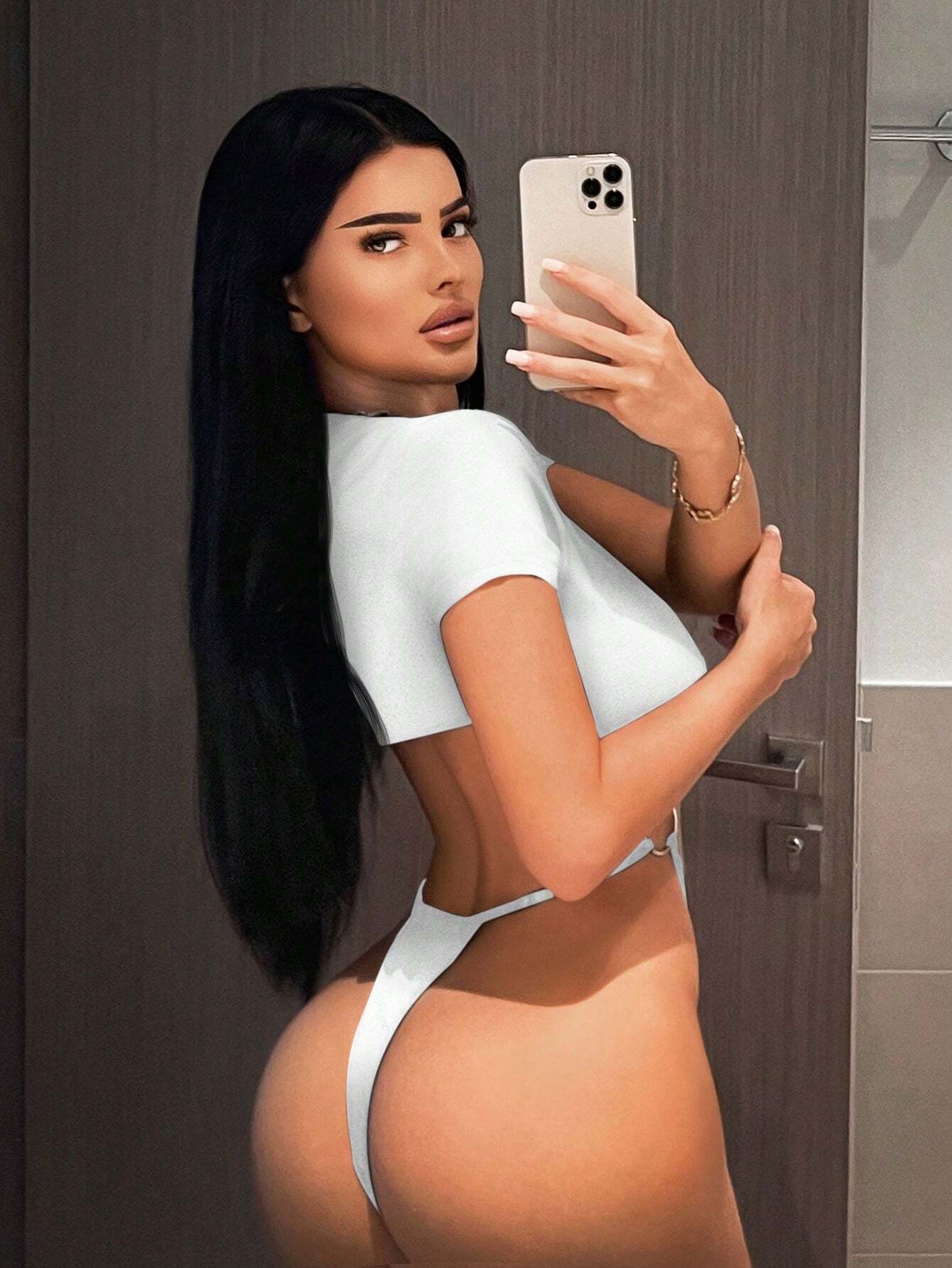 Sexy And Versatile Sporty Casual Bodysuit With Hollow-Out Circular Rings