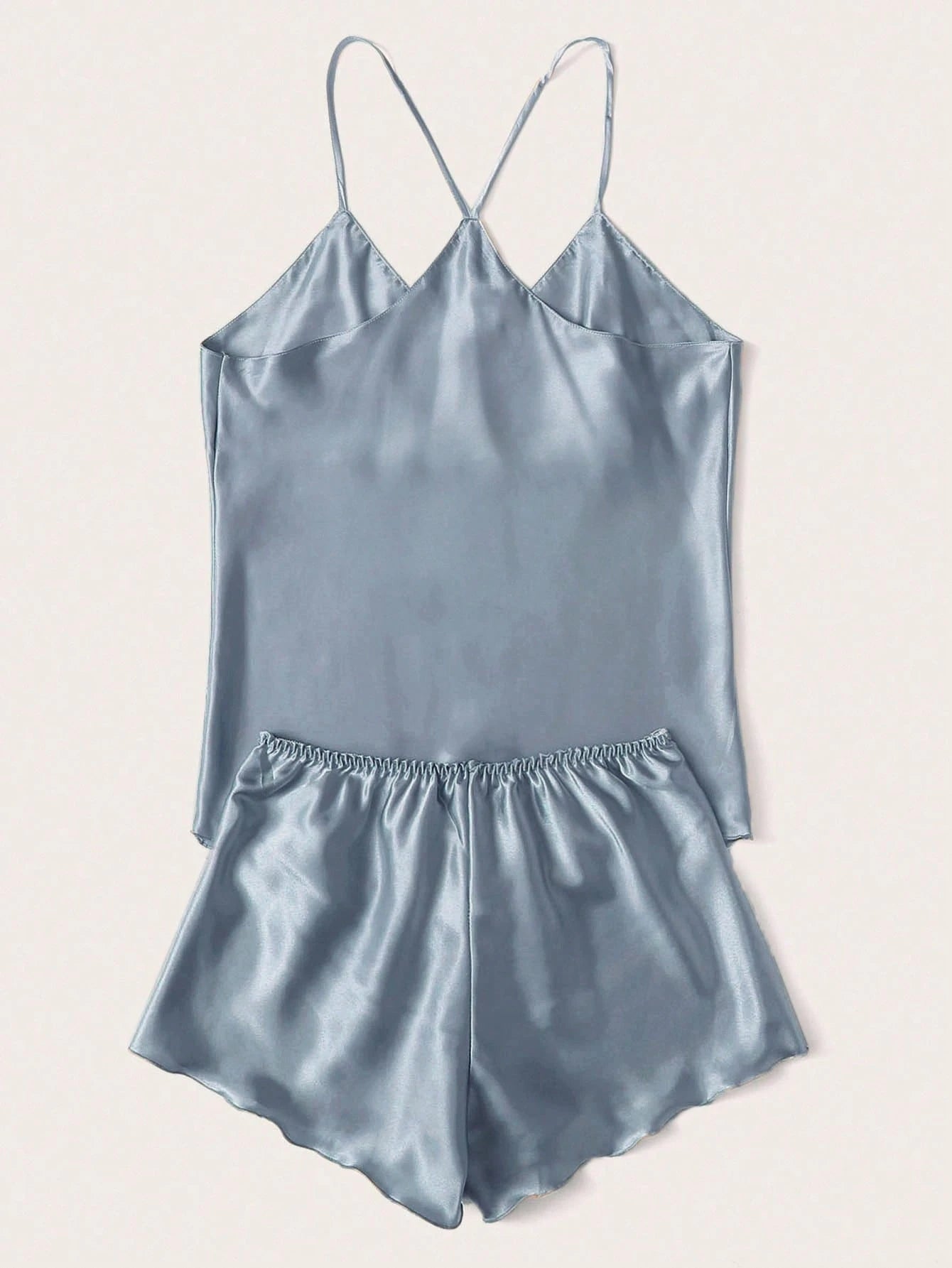 Women Solid Color Camisole And Shorts Pajama Set