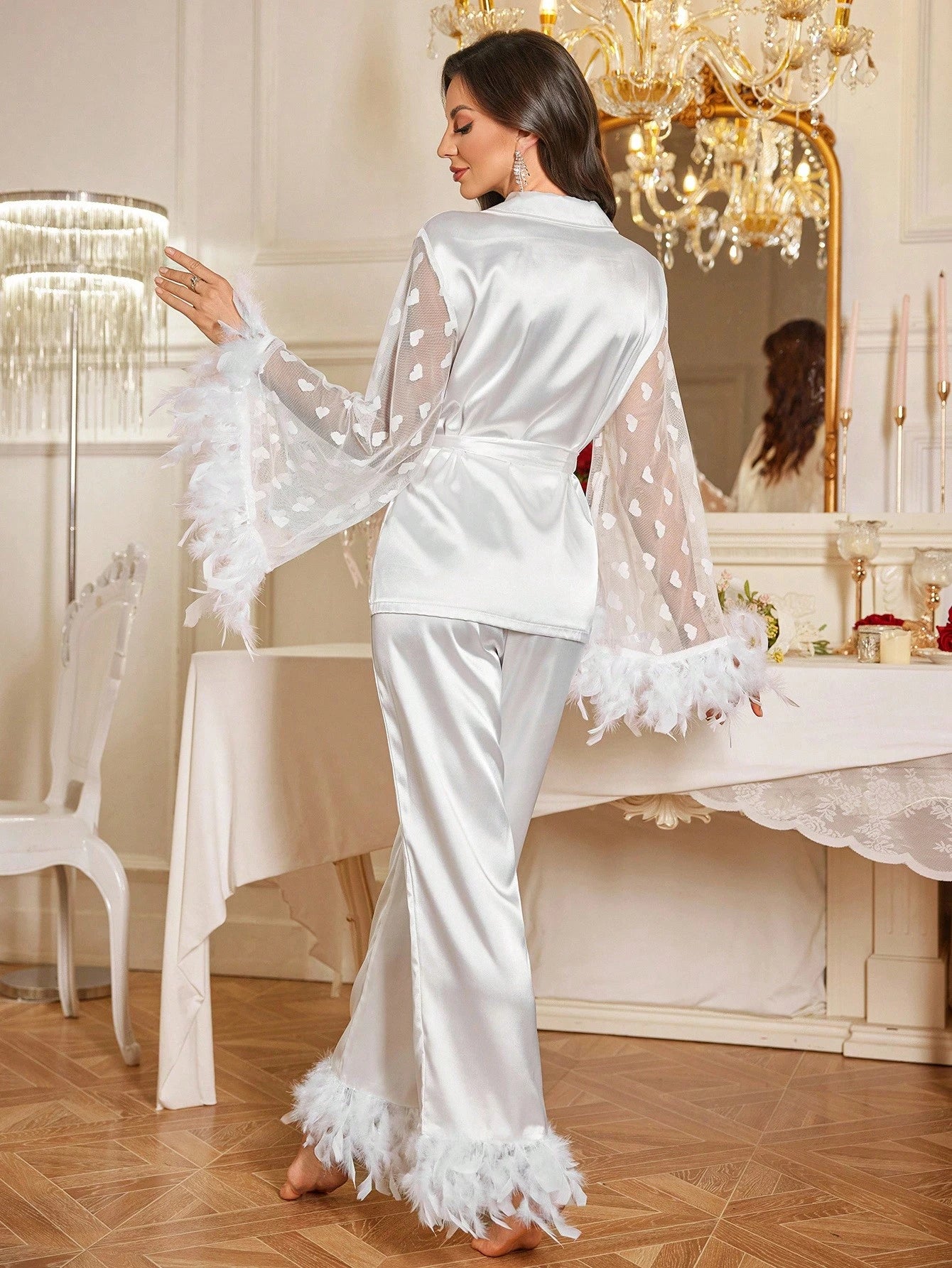 Women's White Luxury Pajama Set
