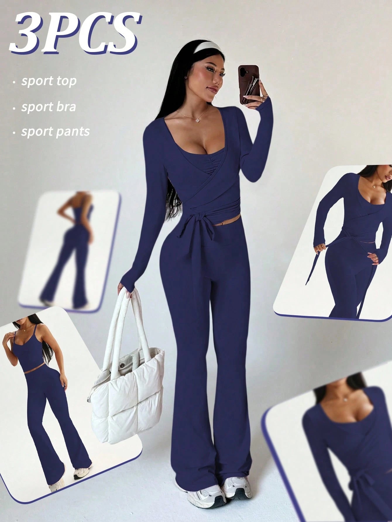 3pcs Women's Sports Suit Set