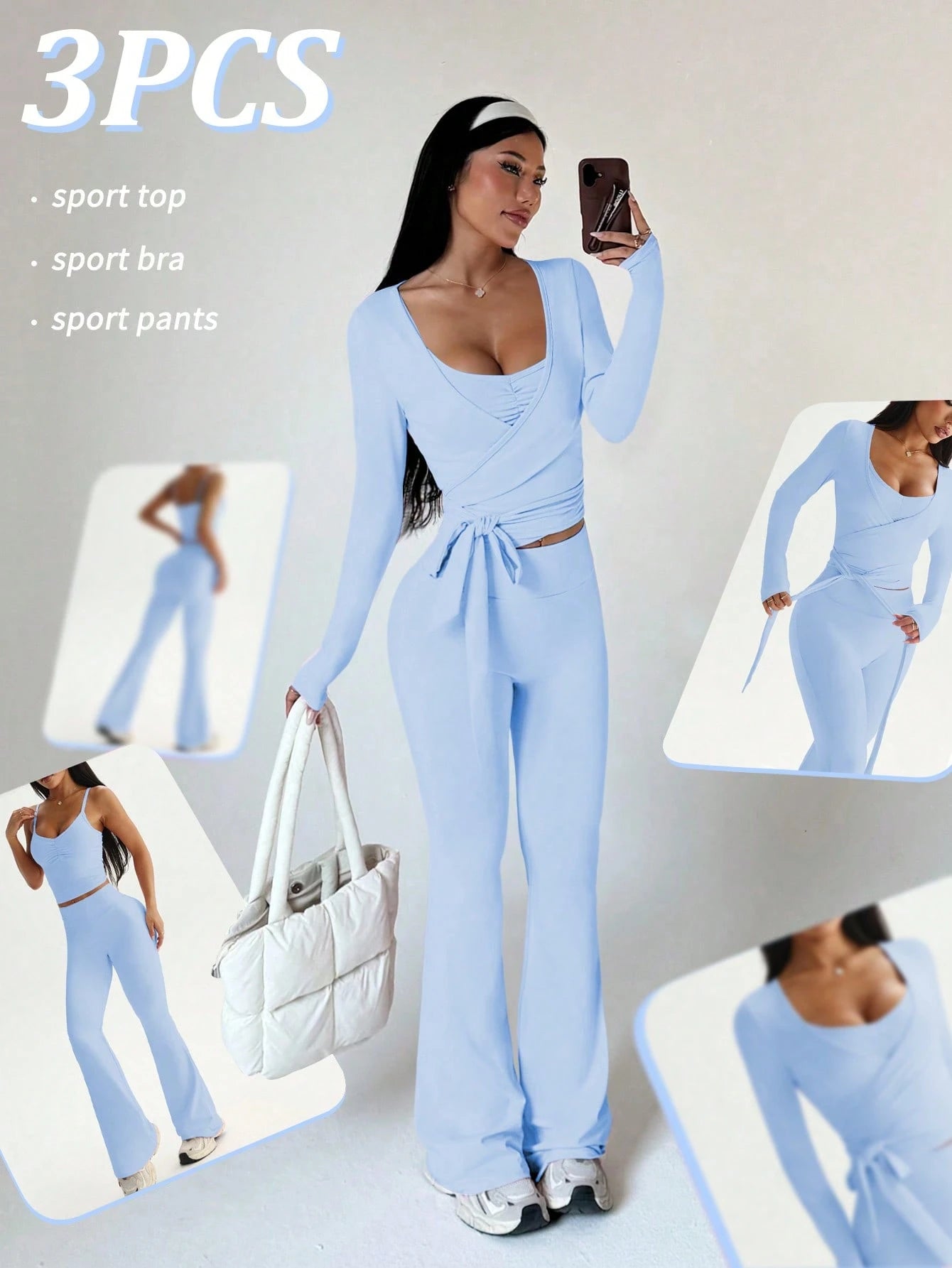 3pcs Women's Sports Suit Set