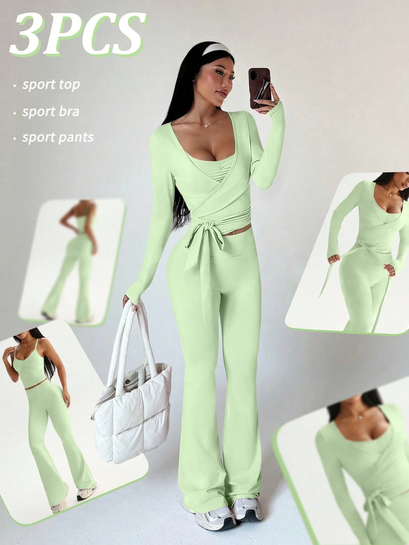 3pcs Women's Sports Suit Set