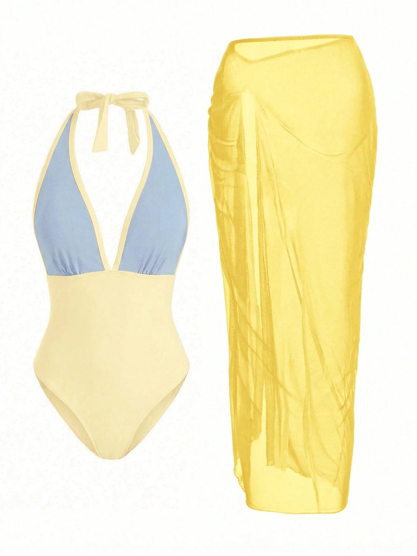 Elegant Romantic Starfish Decor One-Piece Swimsuit Set