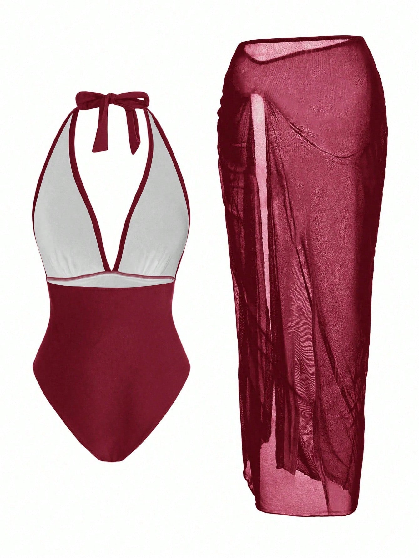 Elegant Romantic Starfish Decor One-Piece Swimsuit Set