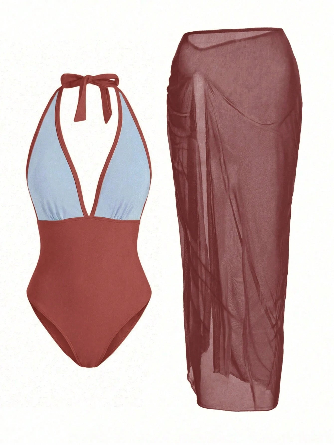 Elegant Romantic Starfish Decor One-Piece Swimsuit Set