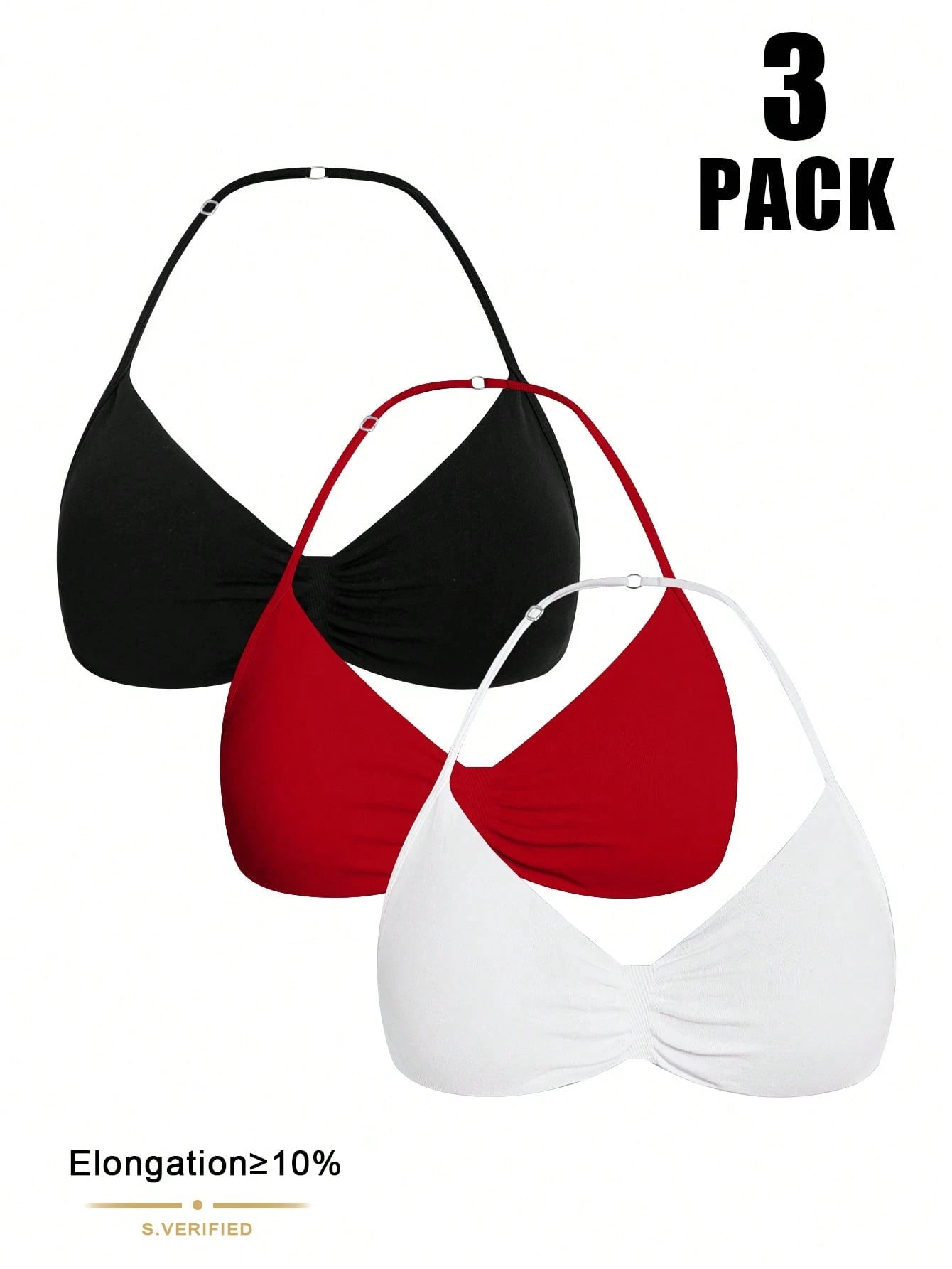 Solid Color Pleated Racerback Sports Bra