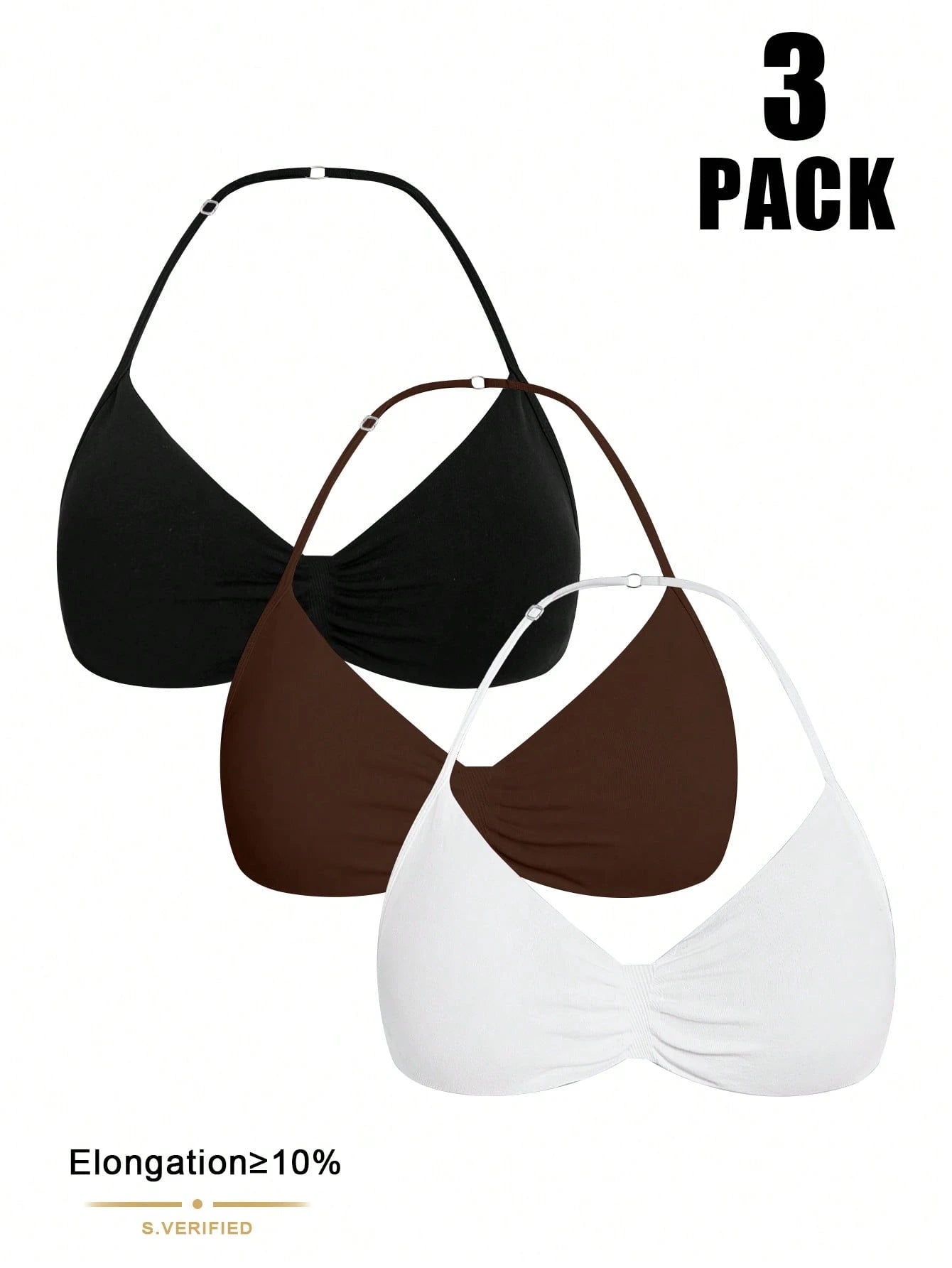 Solid Color Pleated Racerback Sports Bra