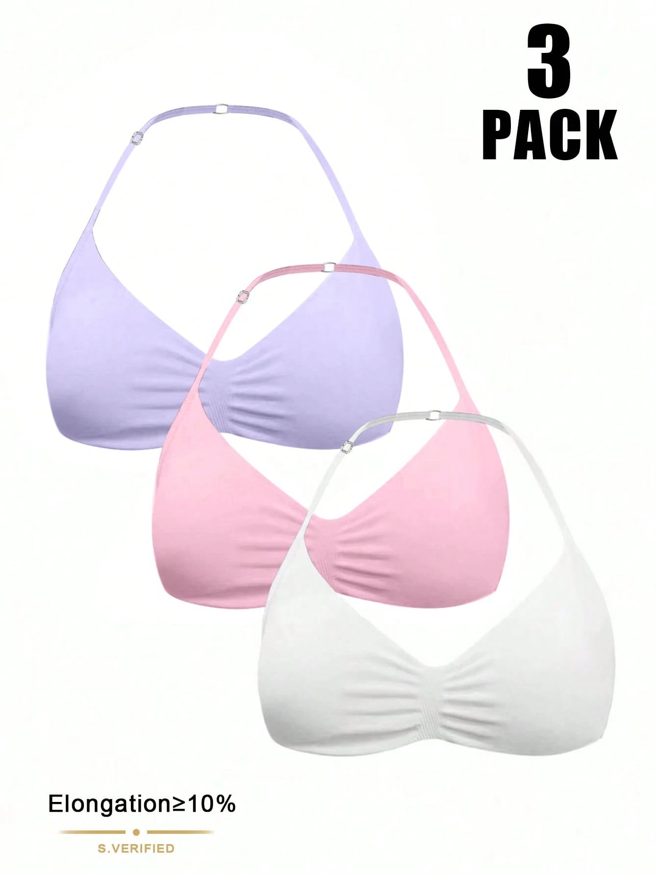 Solid Color Pleated Racerback Sports Bra