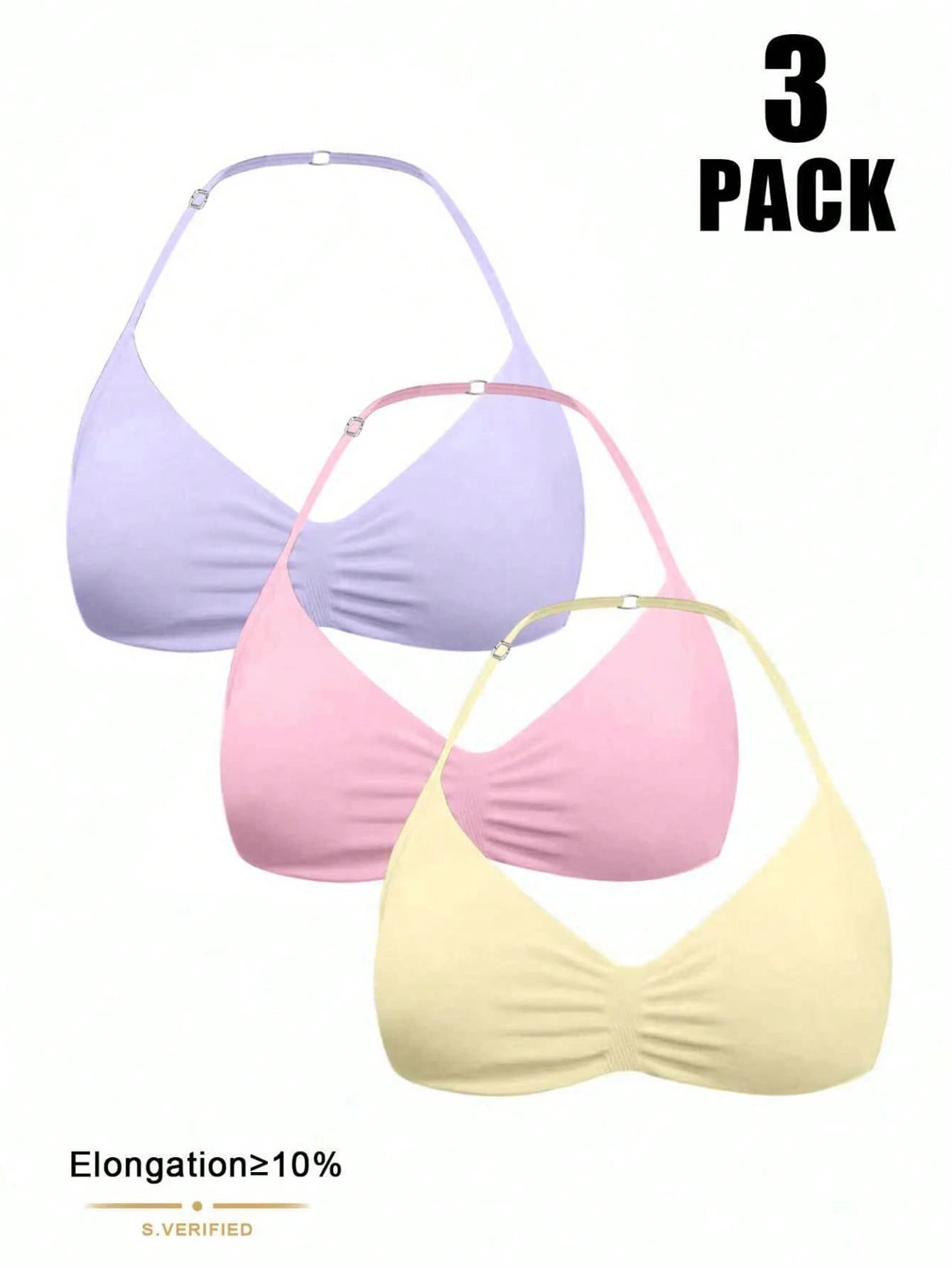 Solid Color Pleated Racerback Sports Bra
