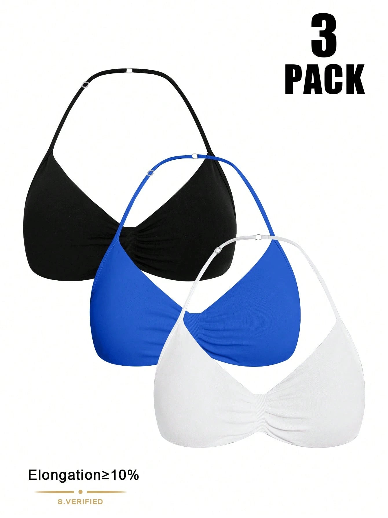 Solid Color Pleated Racerback Sports Bra