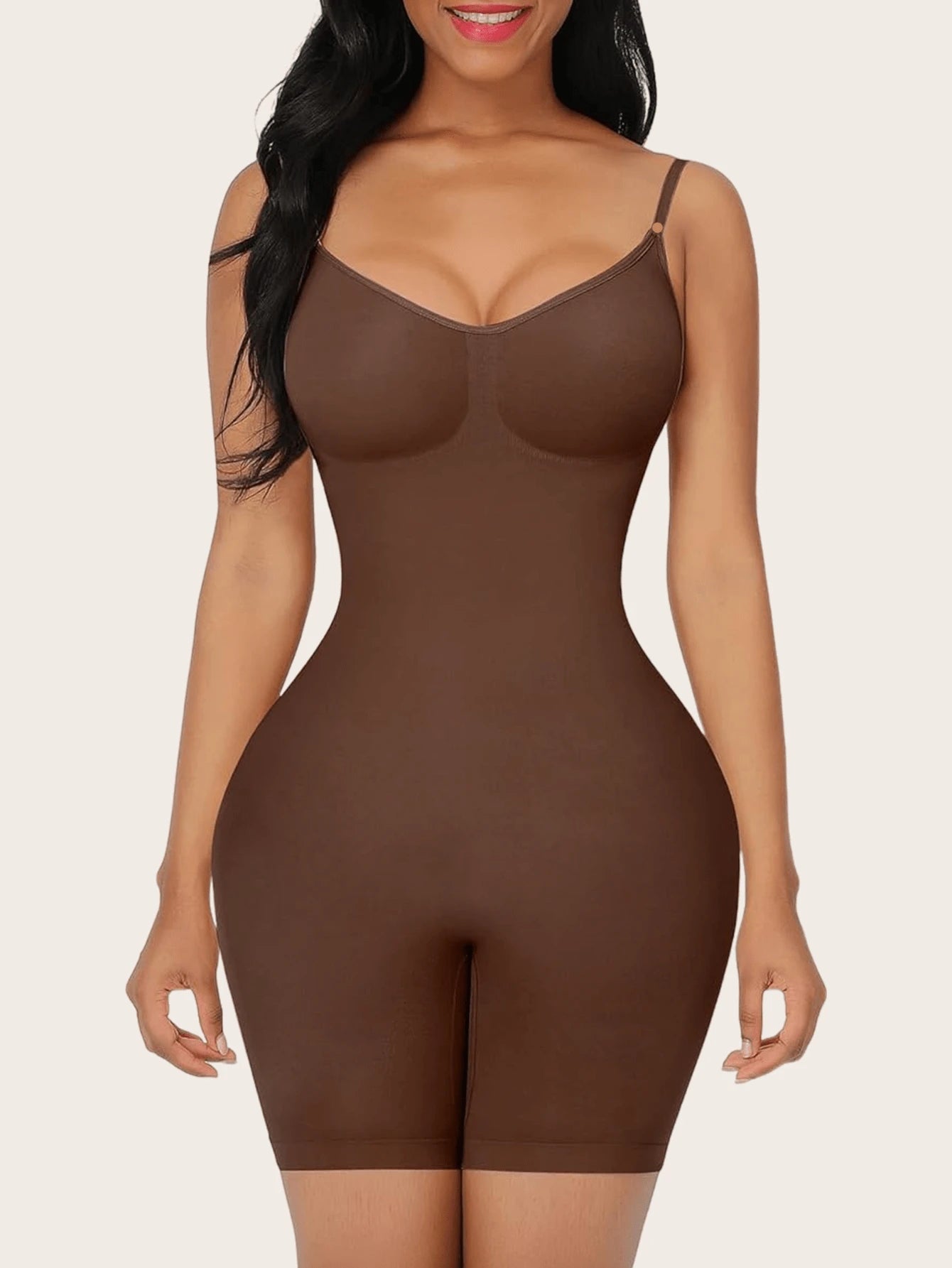 Women's Bodycon Shapewear Bodysuit With Tightening Straps & Full Chest