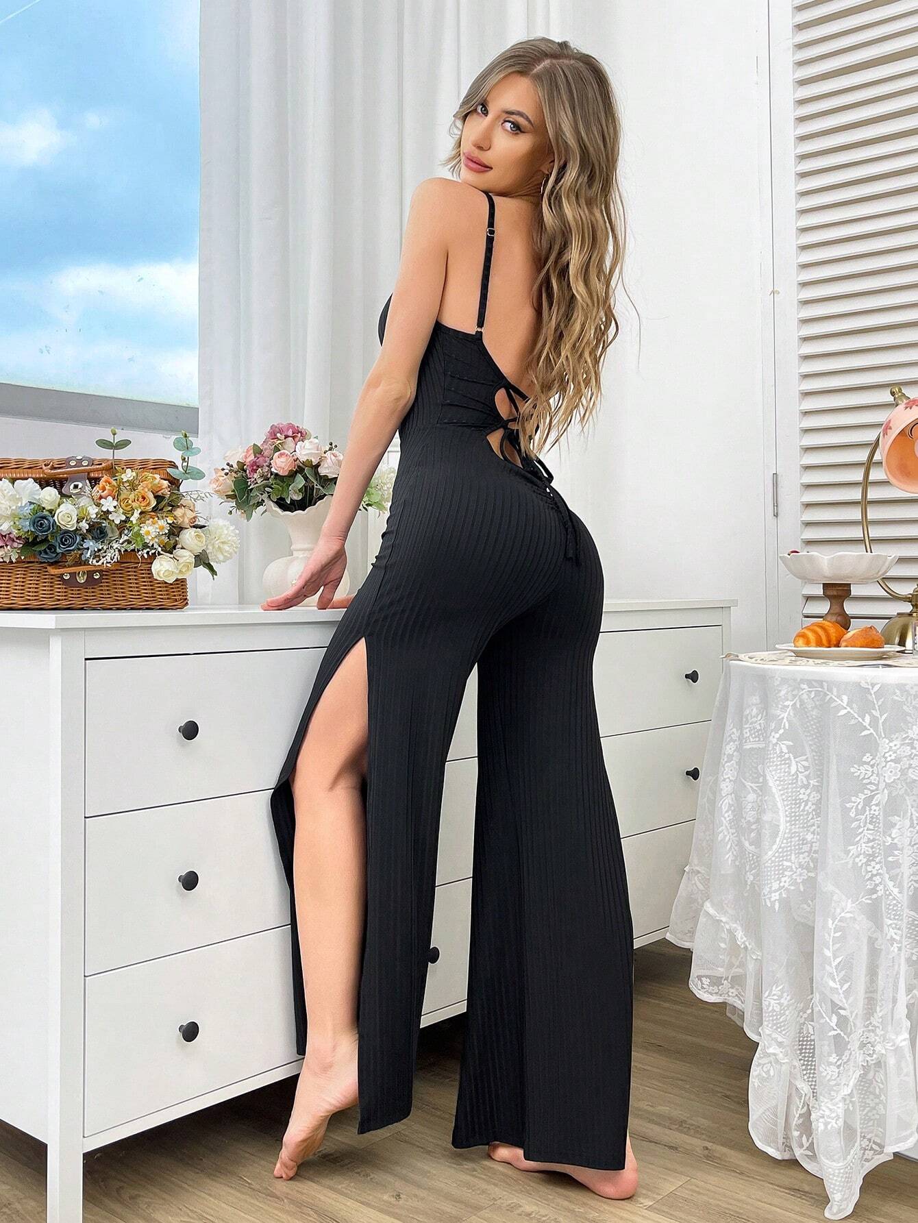 Women's Sleeveless Ribbed Jumpsuit