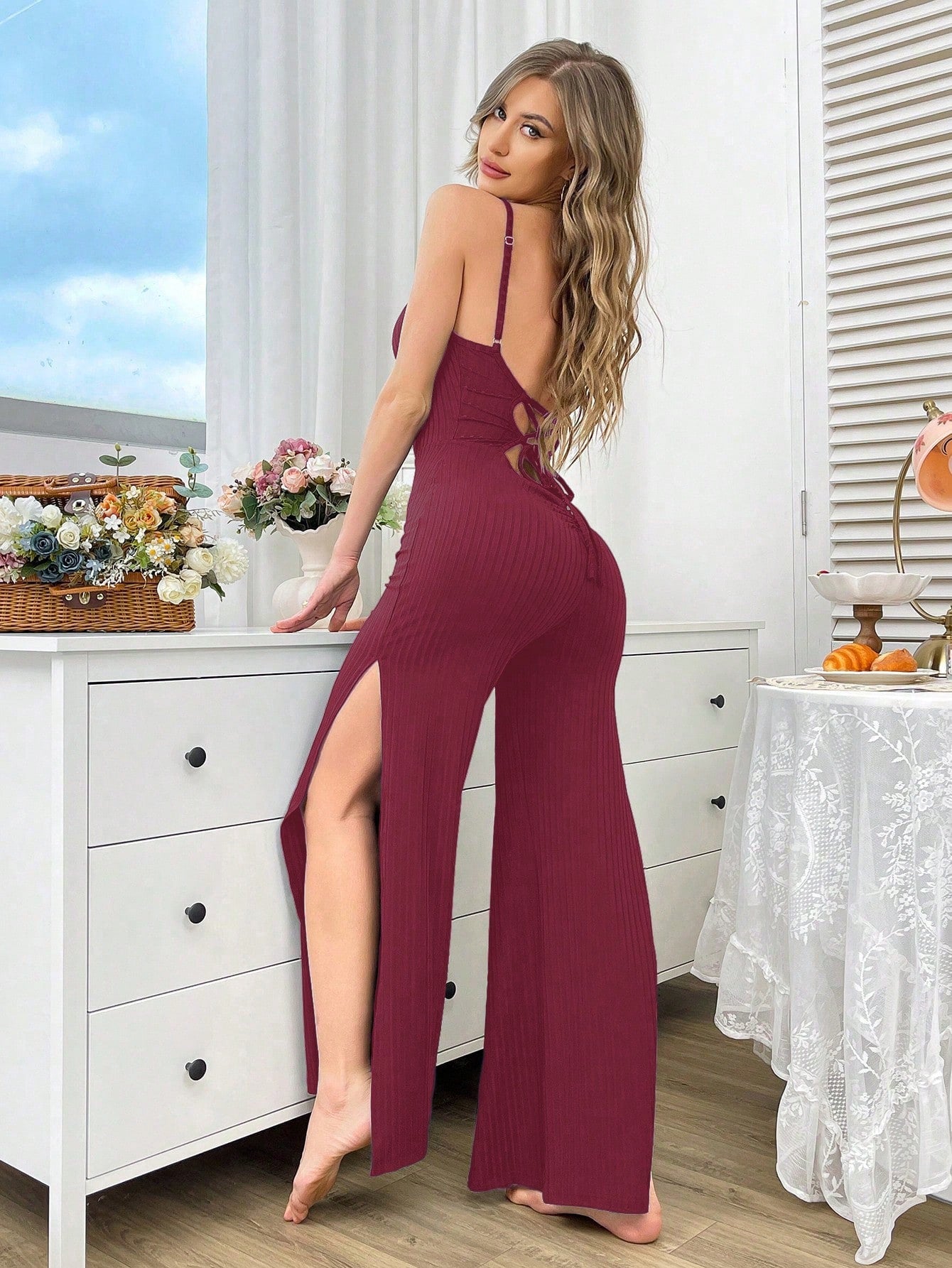 Women's Sleeveless Ribbed Jumpsuit