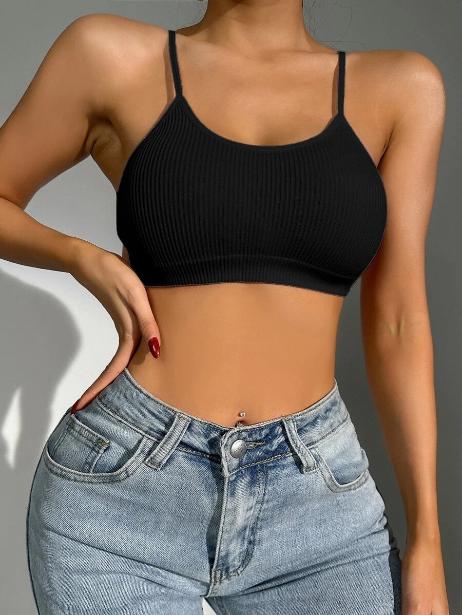 Solid Backless Wireless Bra