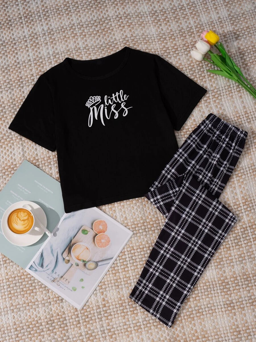 Heart &amp; Letter Graphic PJ Set