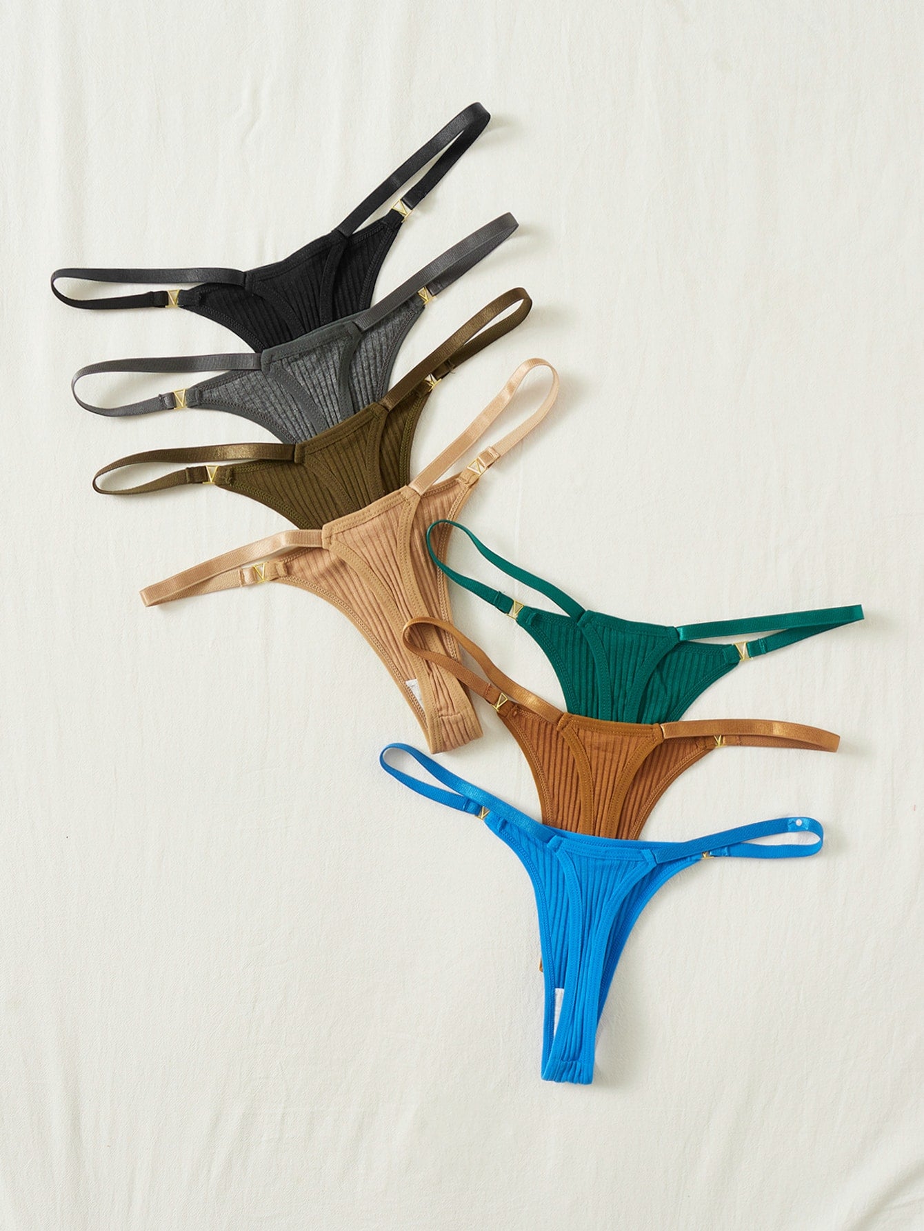 7pack Ribbed Knit Thong