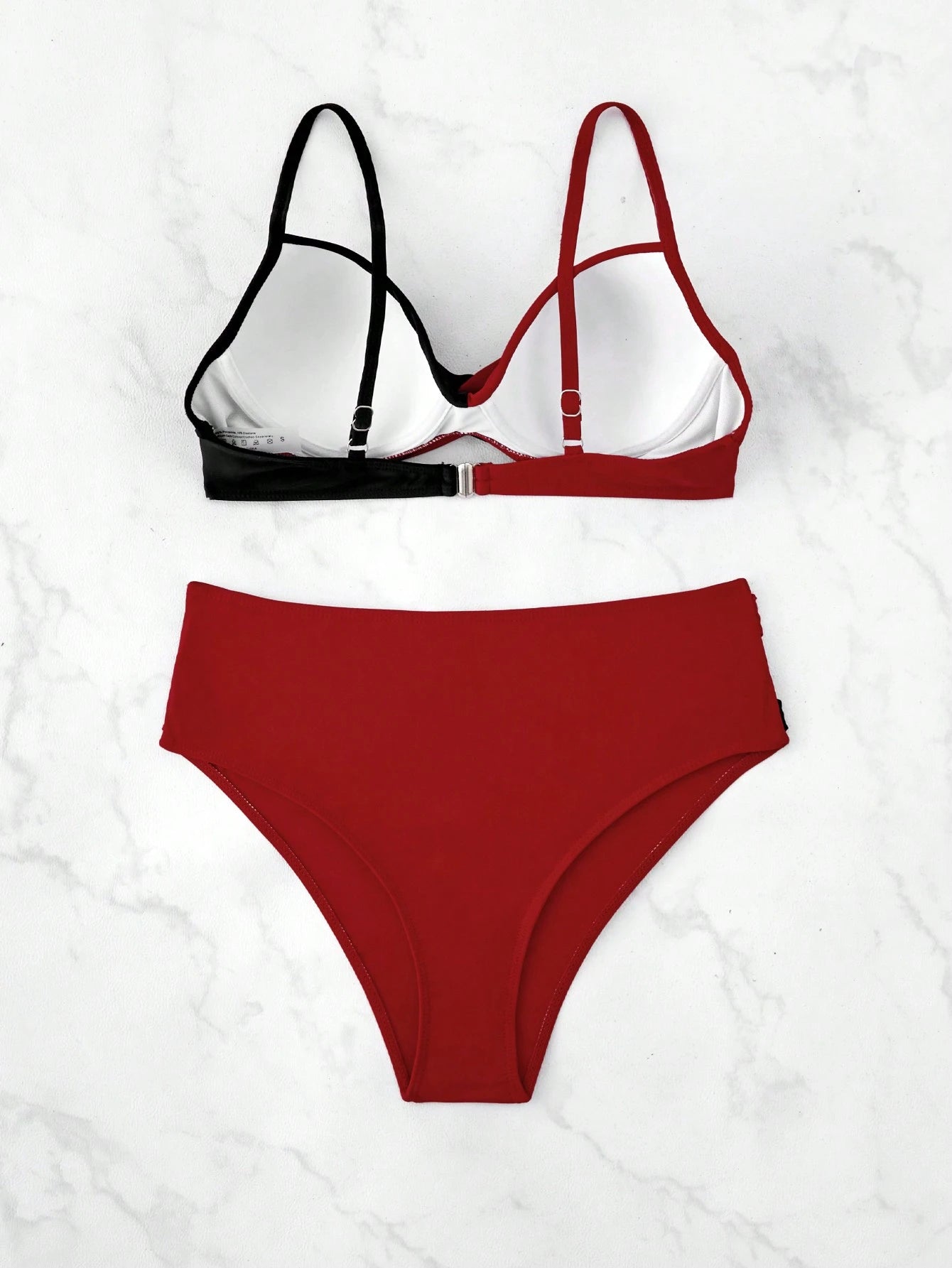Swim Summer Beach Women's Color Block Cross Front Bra &amp; Swim Bottom Bikini Set
