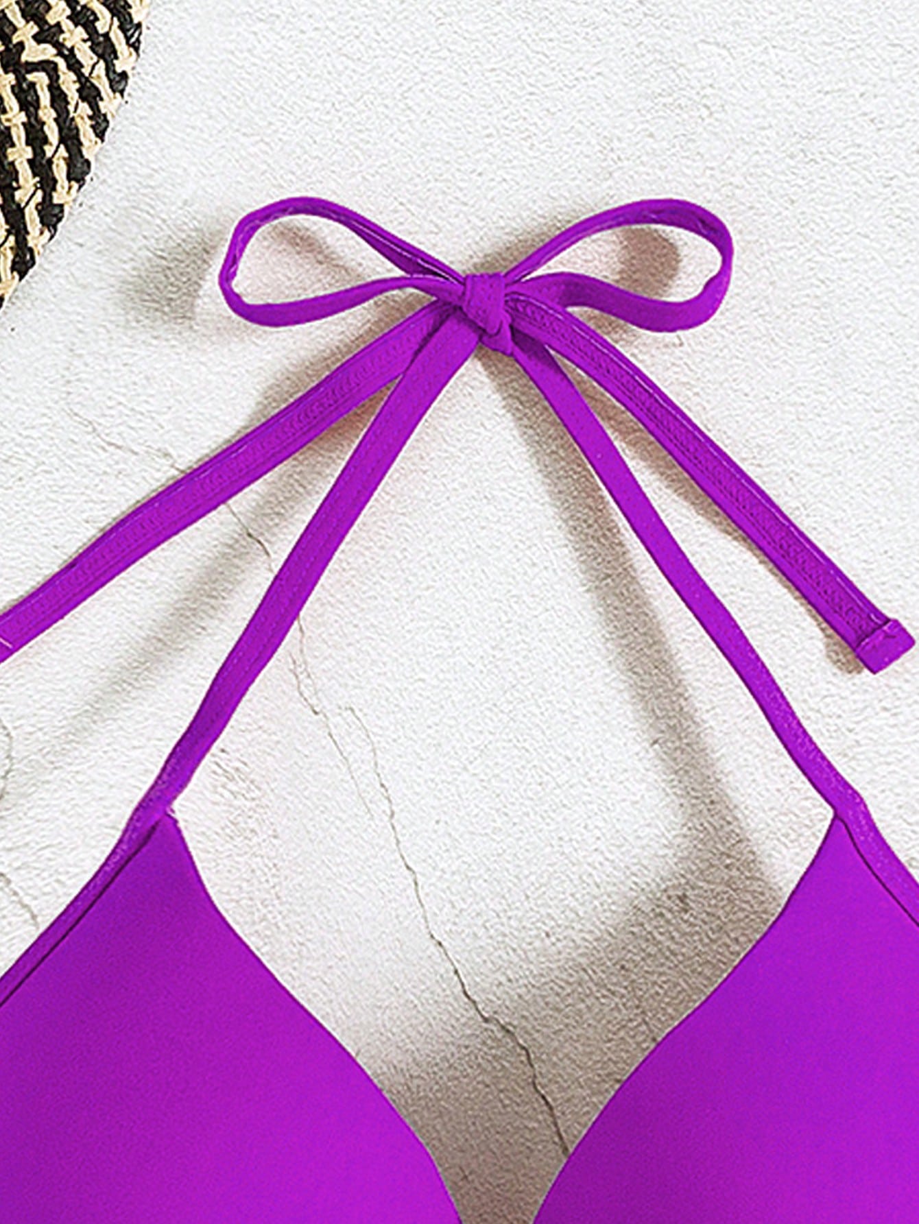 SHEIN Swim Basics Wrap Push Up Bikini Top