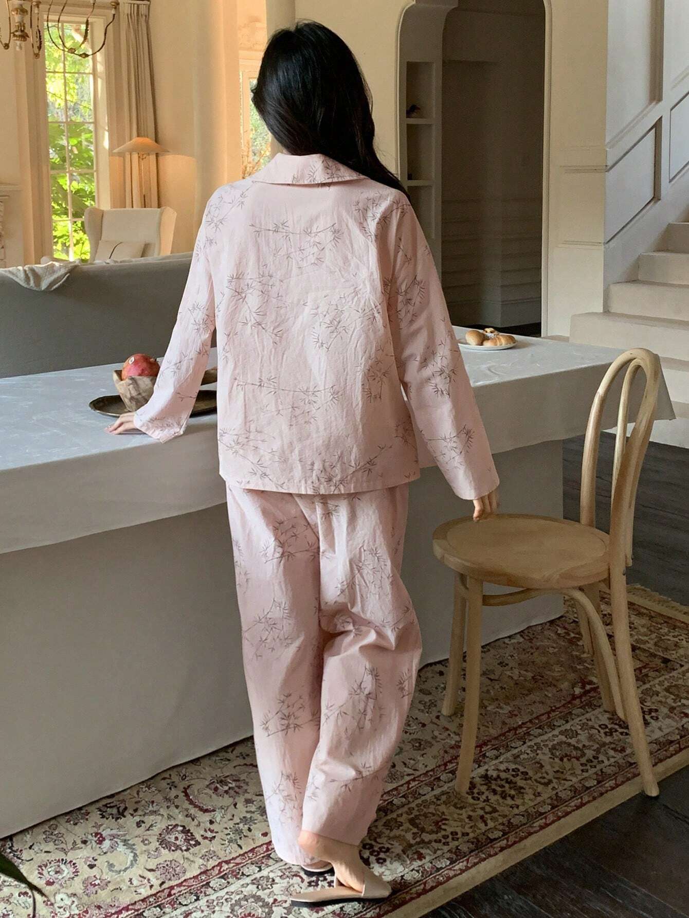 DAZY Women's Botanical Printed Pajama Set