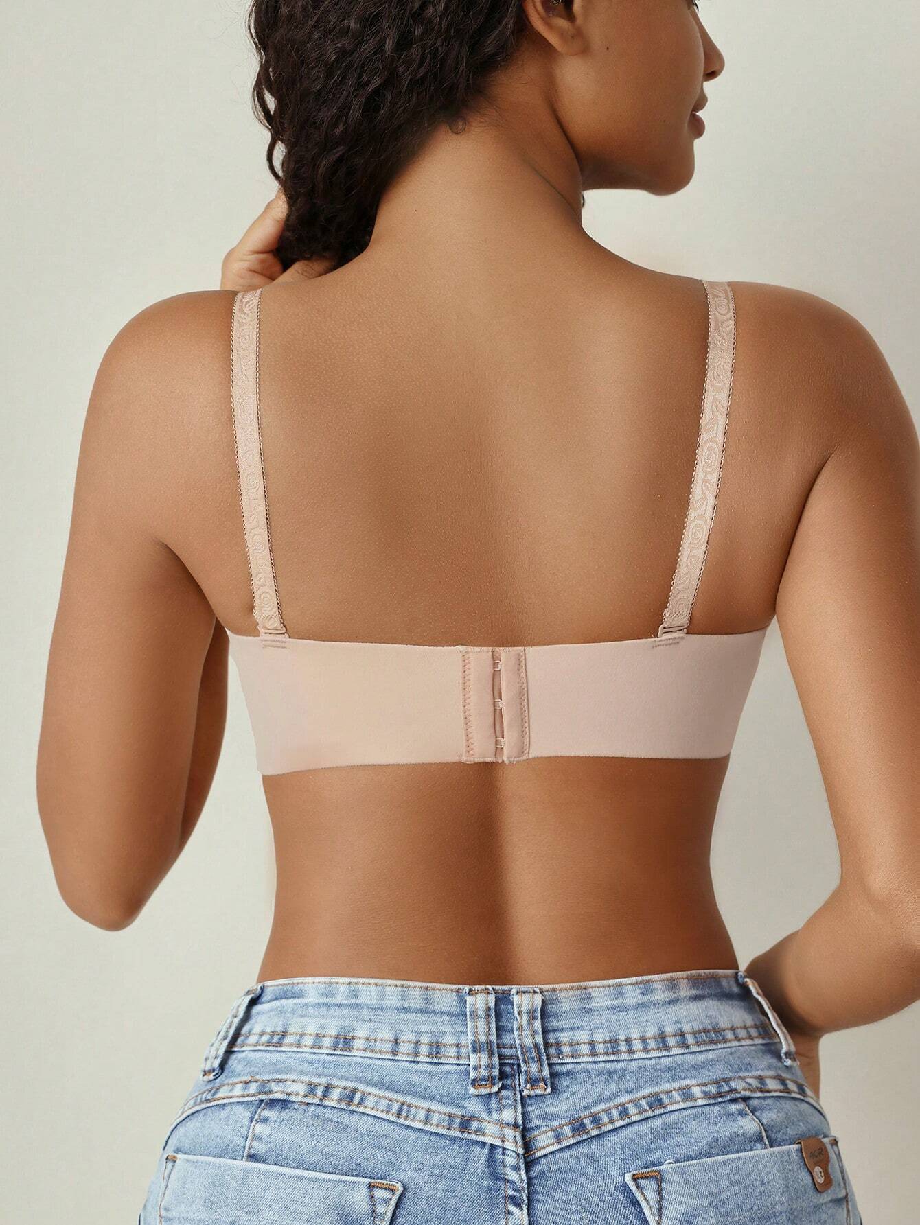 3pcs Women's Solid Color Bra Set