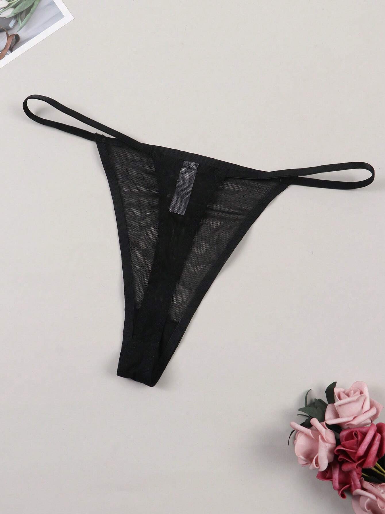 Women's Sexy Lace English Letter Breathable Thong
