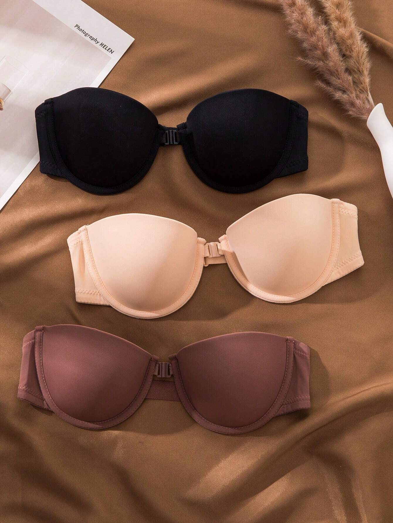 Underwear&amp;Sleepwear Basics 3pack Solid Underwire Bra