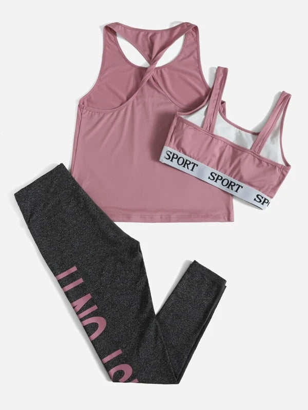 3pcs Letter Graphic Tape Sports Set