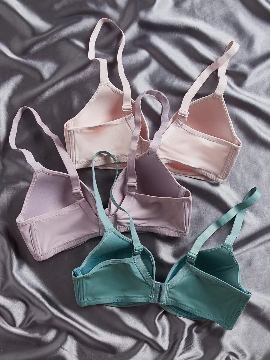 3pack Super Push Up Microfiber Soft Cup Bra Set