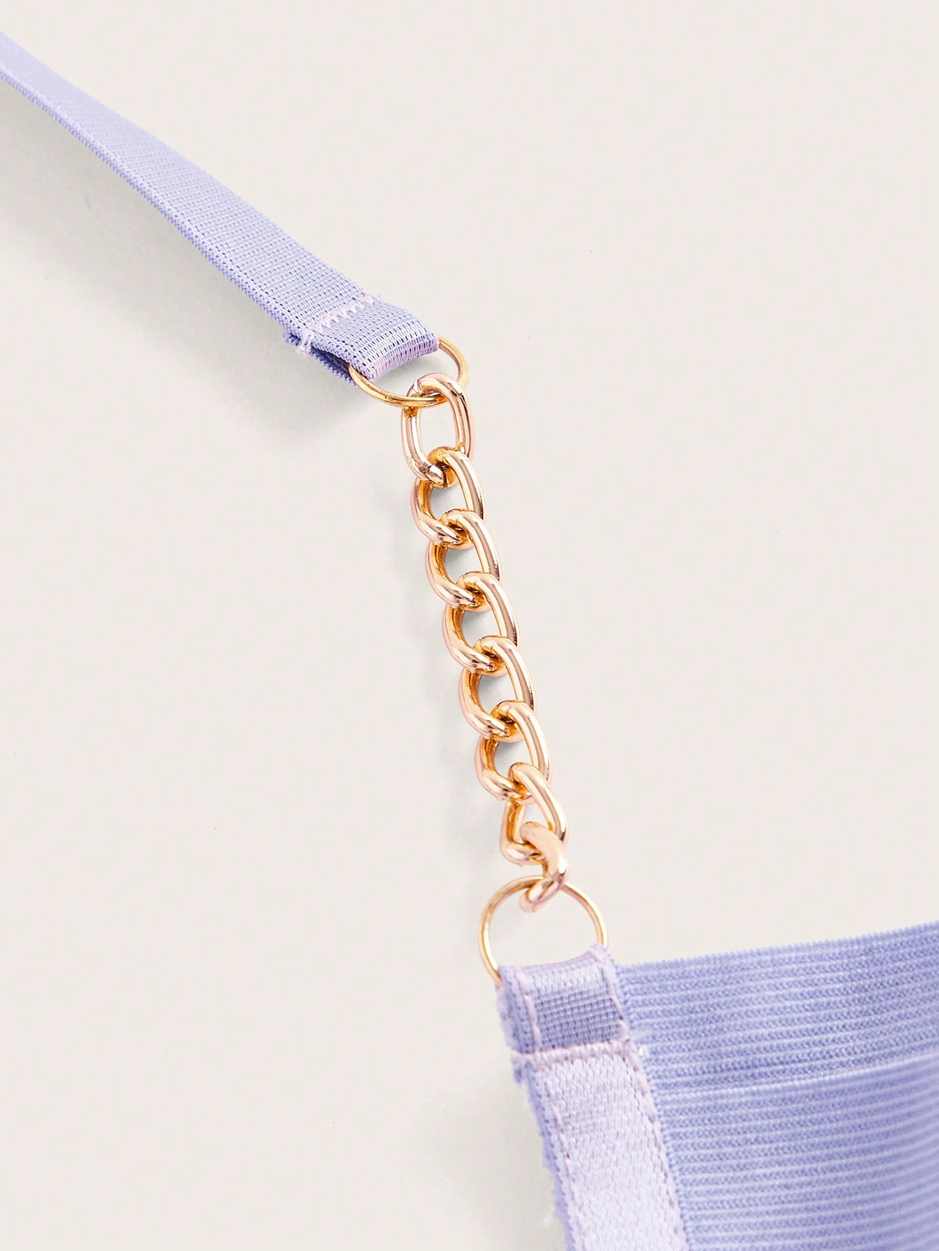 Plus O-ring Cut Out Chain Detail Underwire Lingerie Set