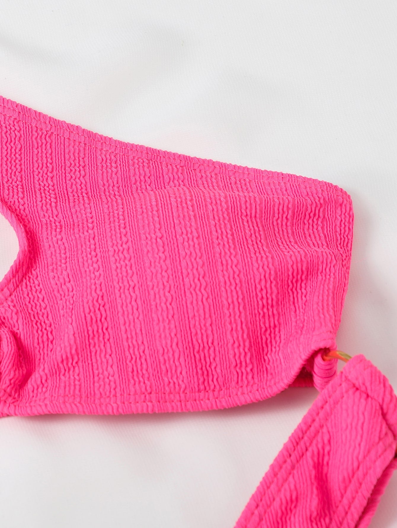 SHEIN Swim Y2GLAM Cut Out Ring Linked One Shoulder One Piece Swimsuit