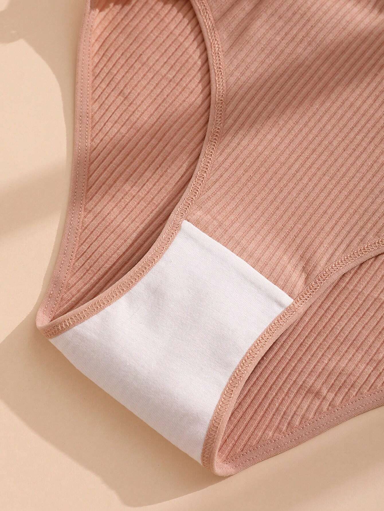 7pcs/Set Women's Solid Color Low-Rise Lace Breathable Triangle Panties For Teen Girls