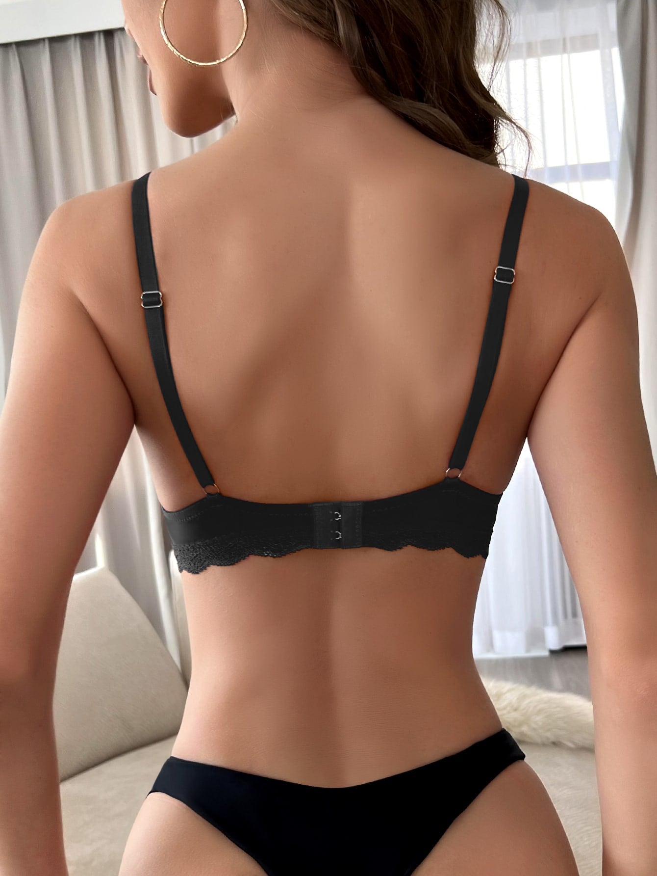 Lace Trim Push Up Bra